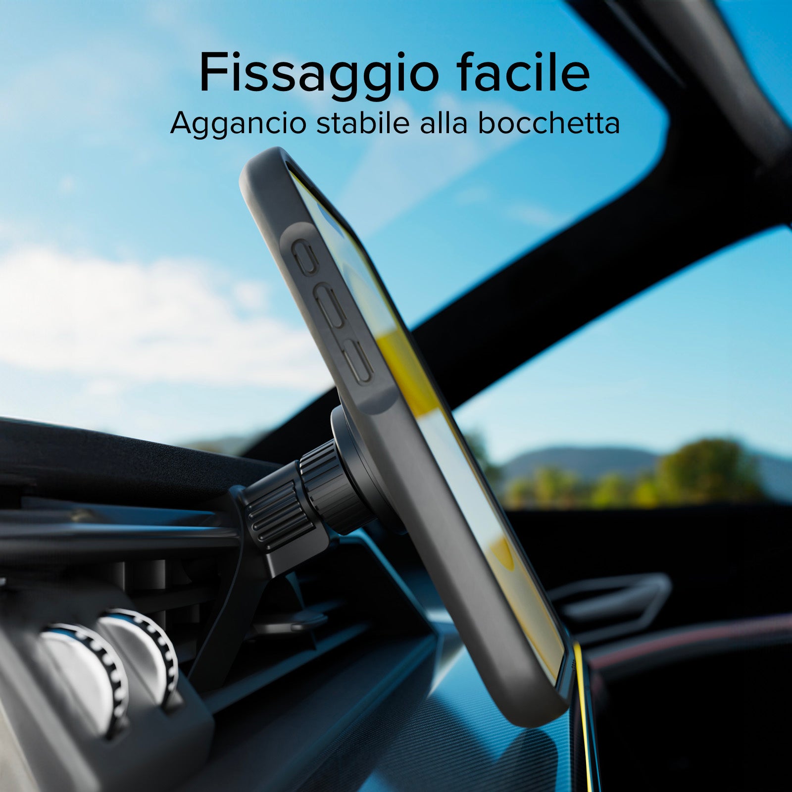Supporto auto per bocchette d’aerazione con sistema di bloccaggio LockPro
