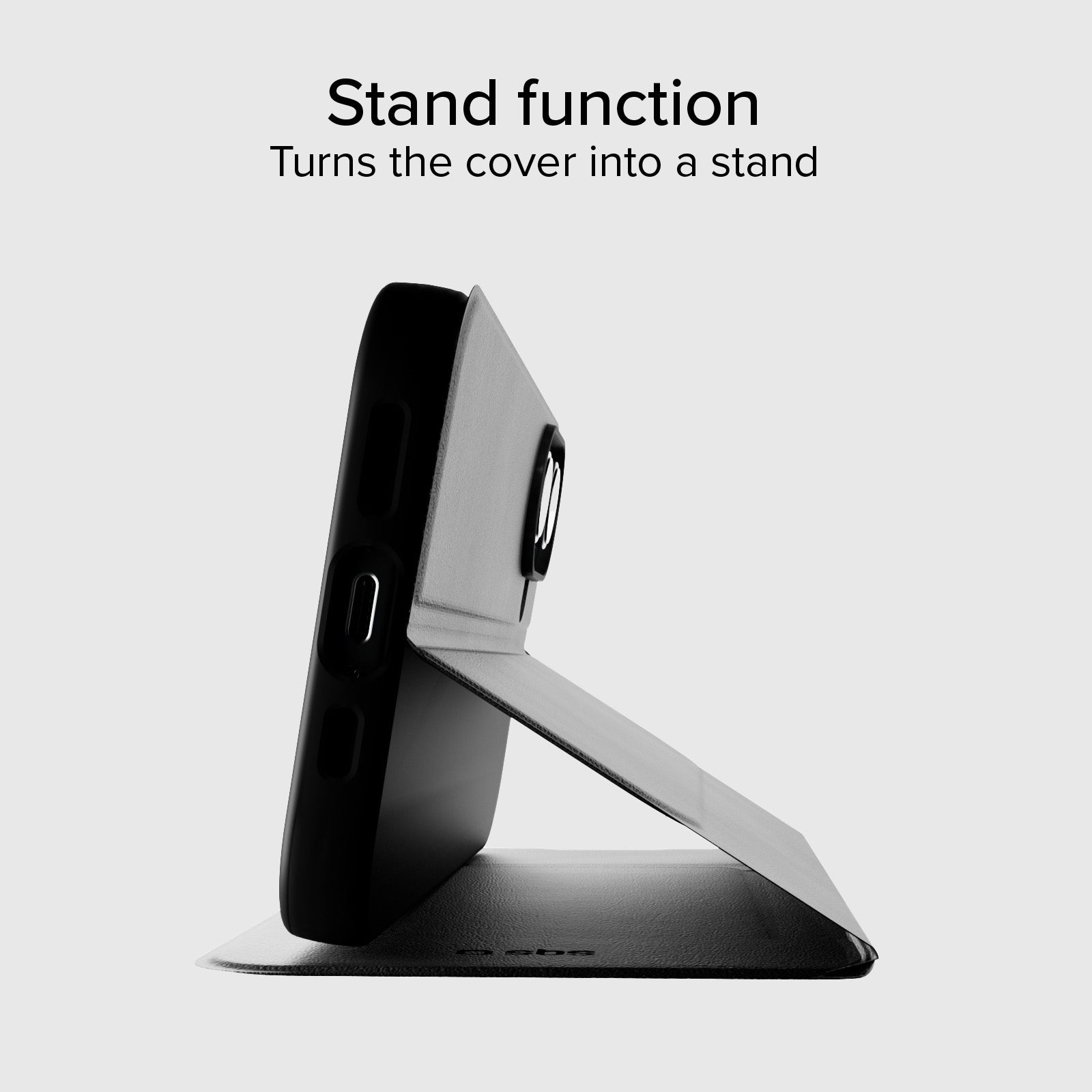 Funda libro con soporte y superficie suave al tacto para iPhone 16 Plus