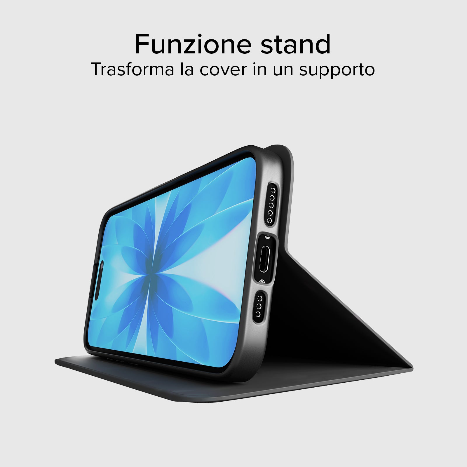 Custodia a libro con supporto stand per iPhone 17