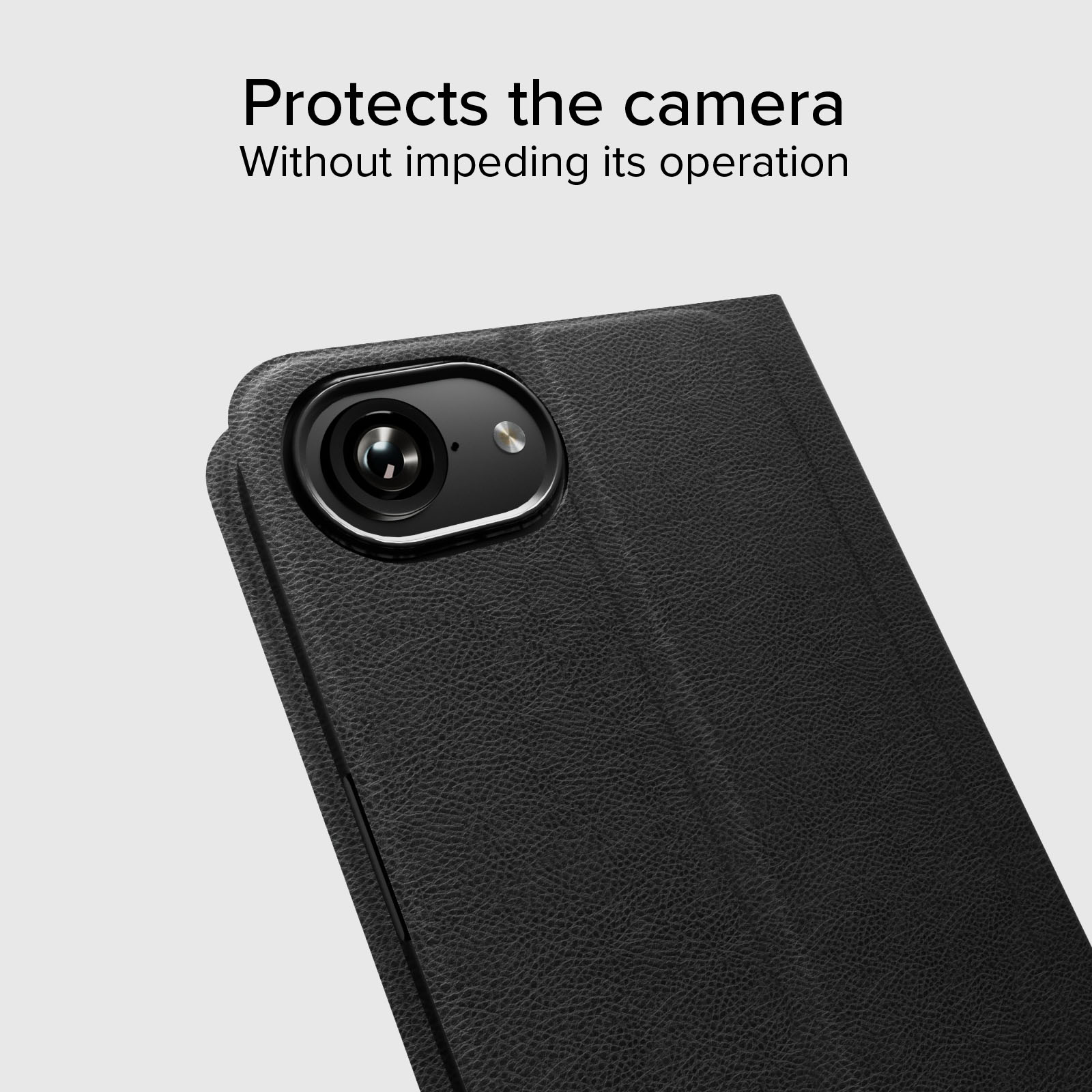 Book-style case with stand support and soft touch surface for iPhone 16e