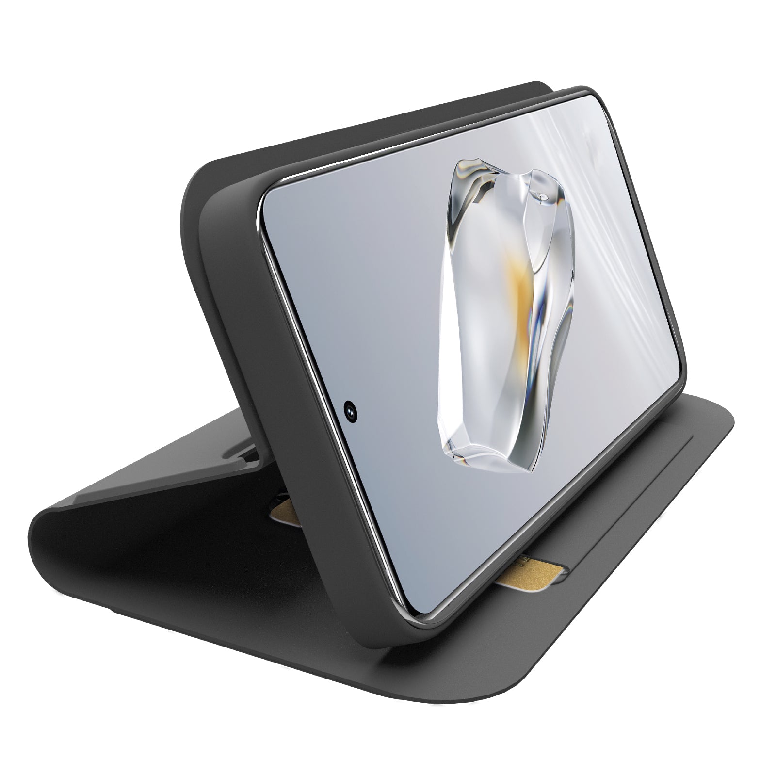 Book-style case with stand support and soft touch surface for OnePlus 12