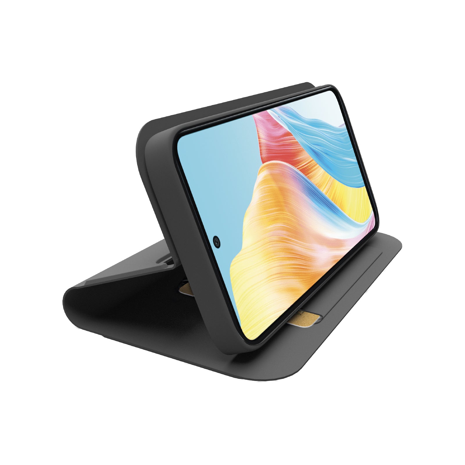 Funda libro con soporte y superficie suave al tacto para Oppo A58 4G