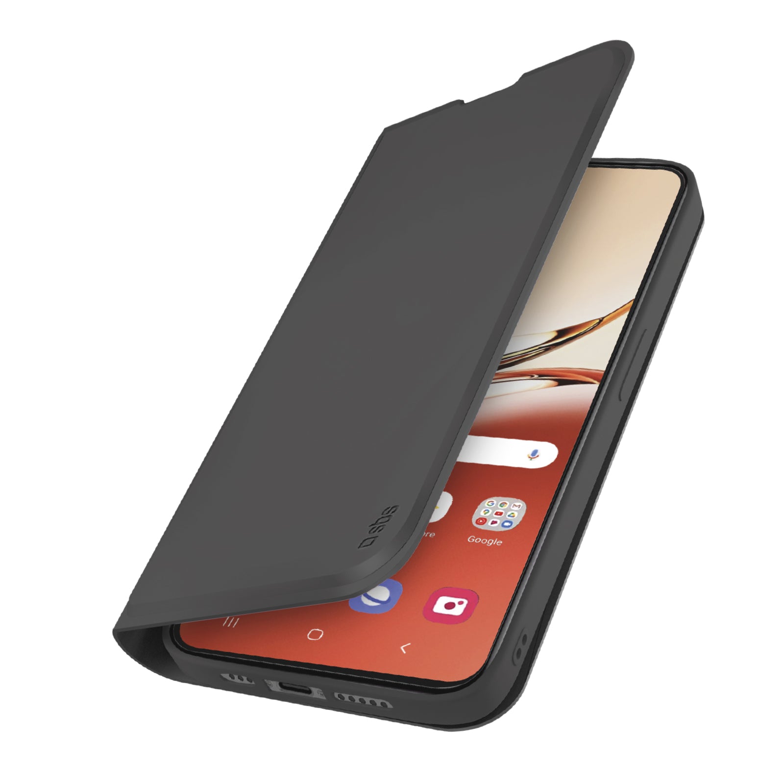 Book-style case with stand support and soft touch surface for Oppo Reno 12F 5G