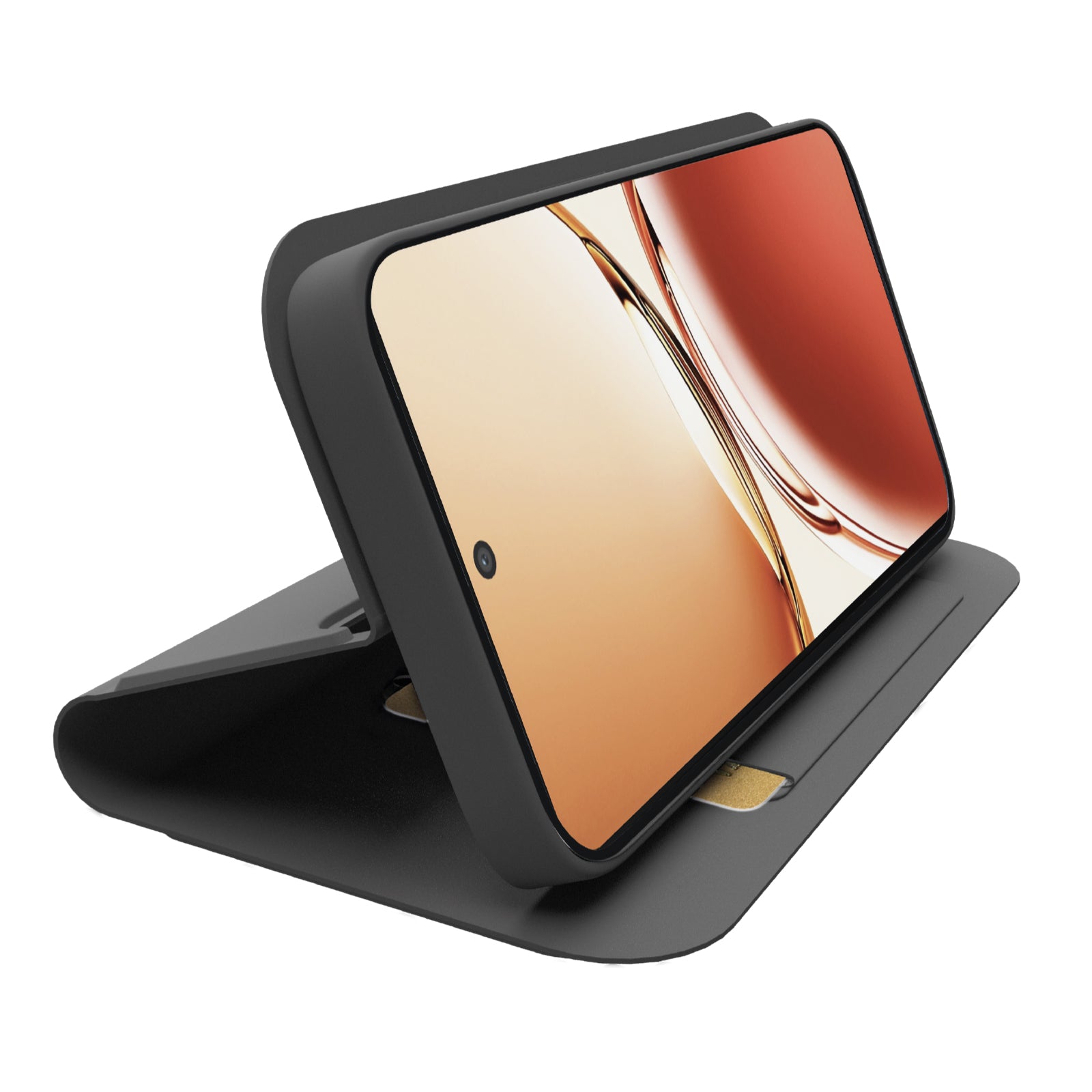 Book-style case with stand support and soft touch surface for Oppo Reno 12F 5G