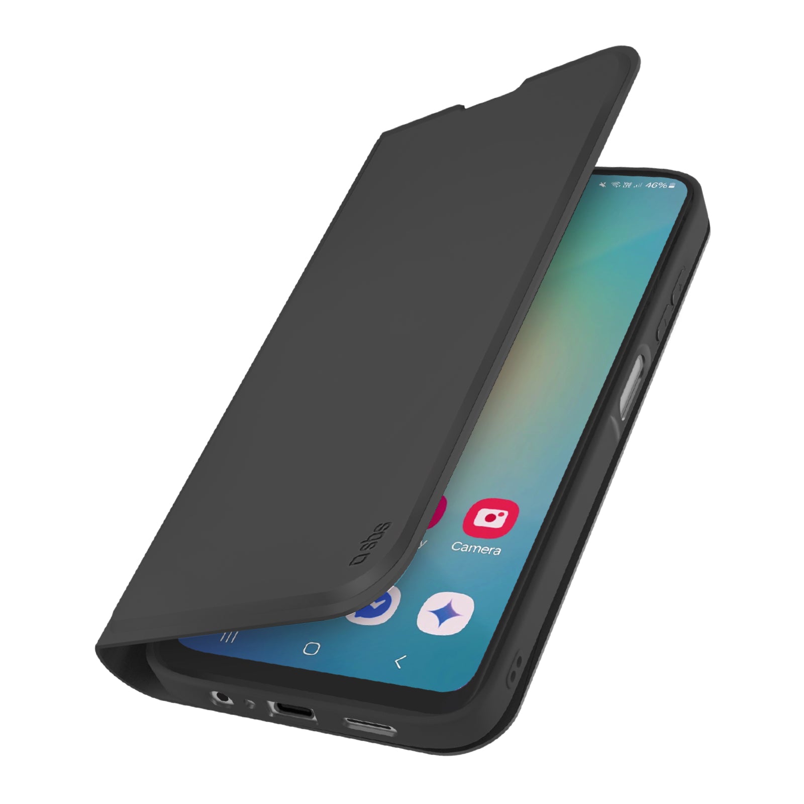 Étui portefeuille avec support et surface douce au toucher pour Samsung A07