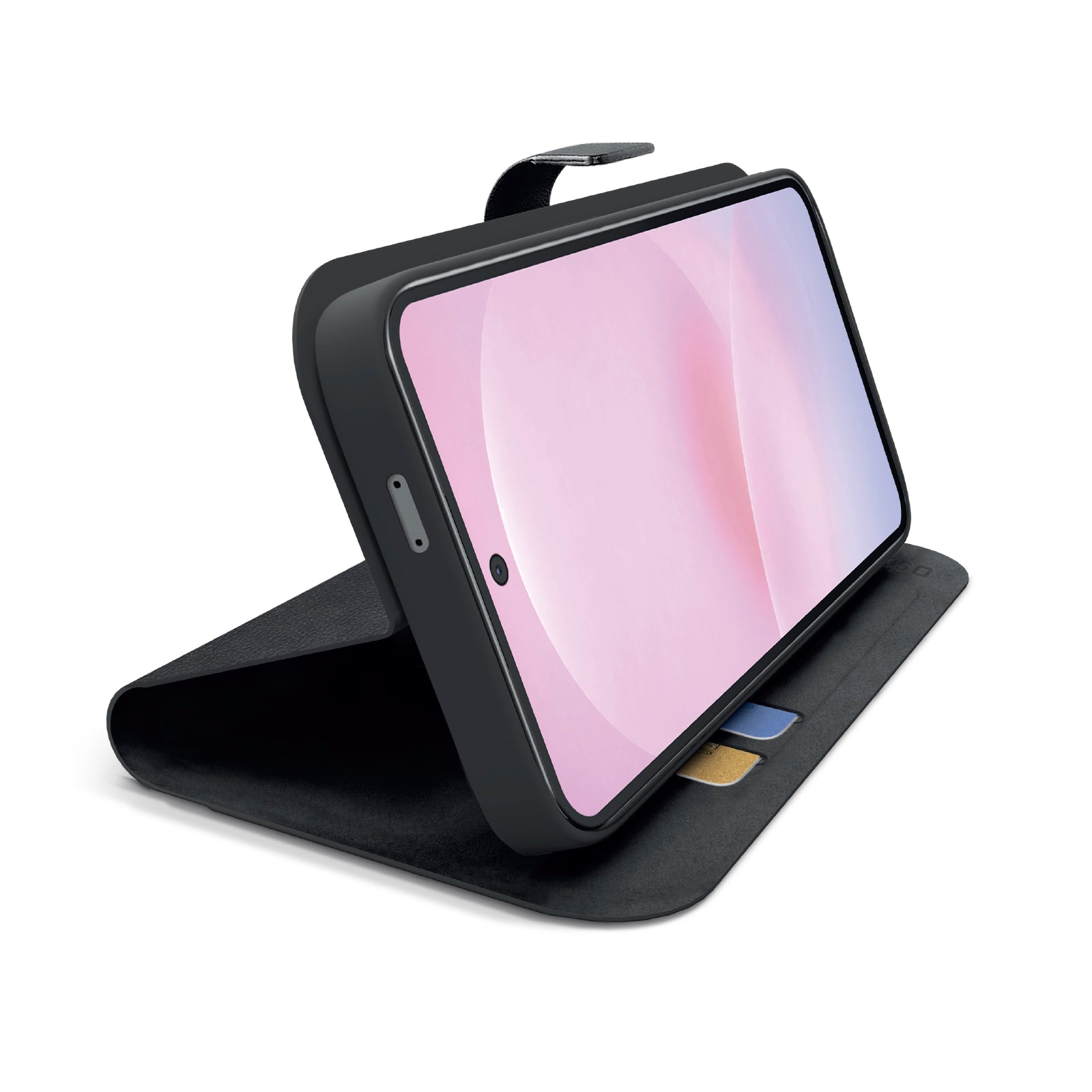 Book-style case with stand support and soft touch surface for Samsung A37