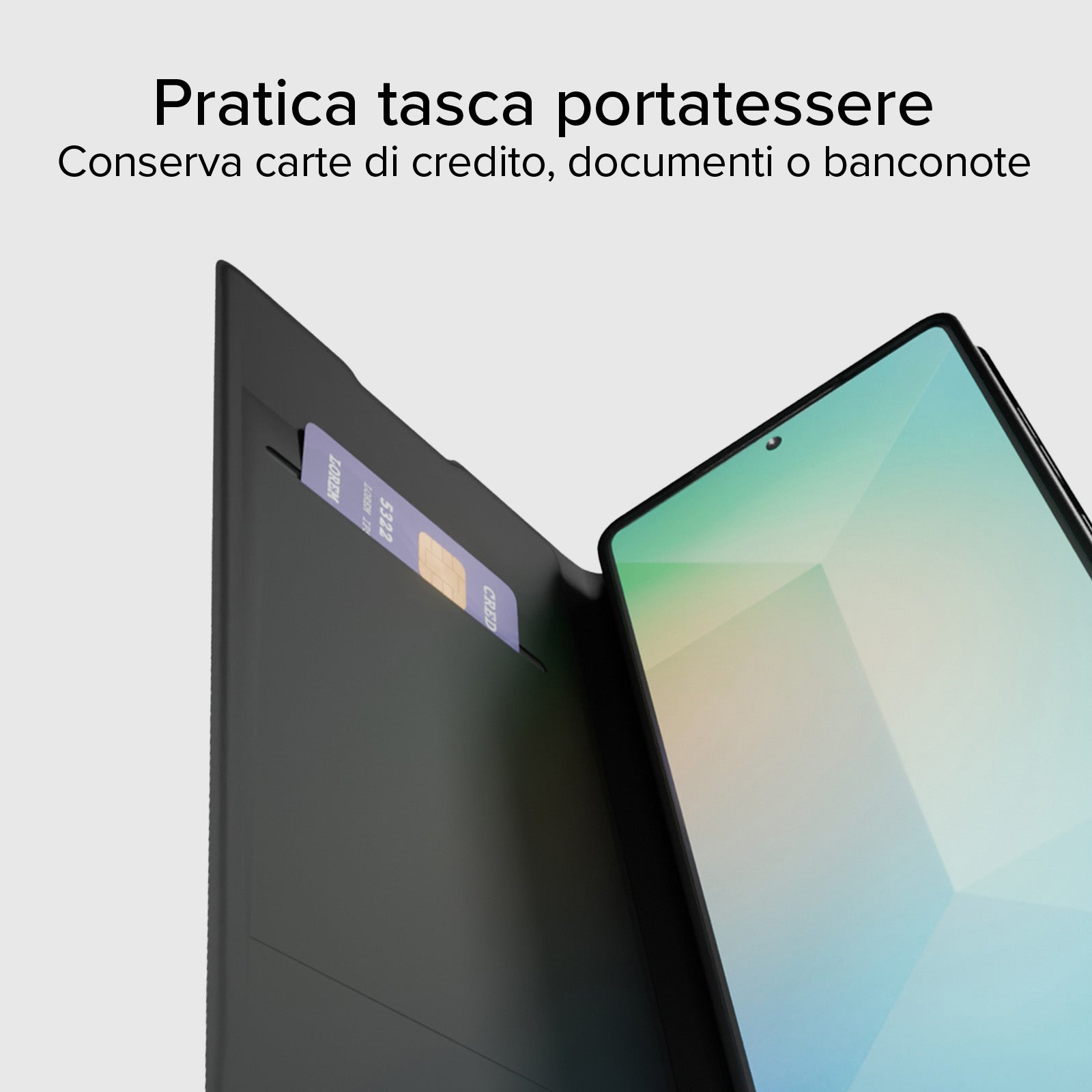 Étui portefeuille avec support et surface douce au toucher pour Samsung Galaxy S25 Ultra