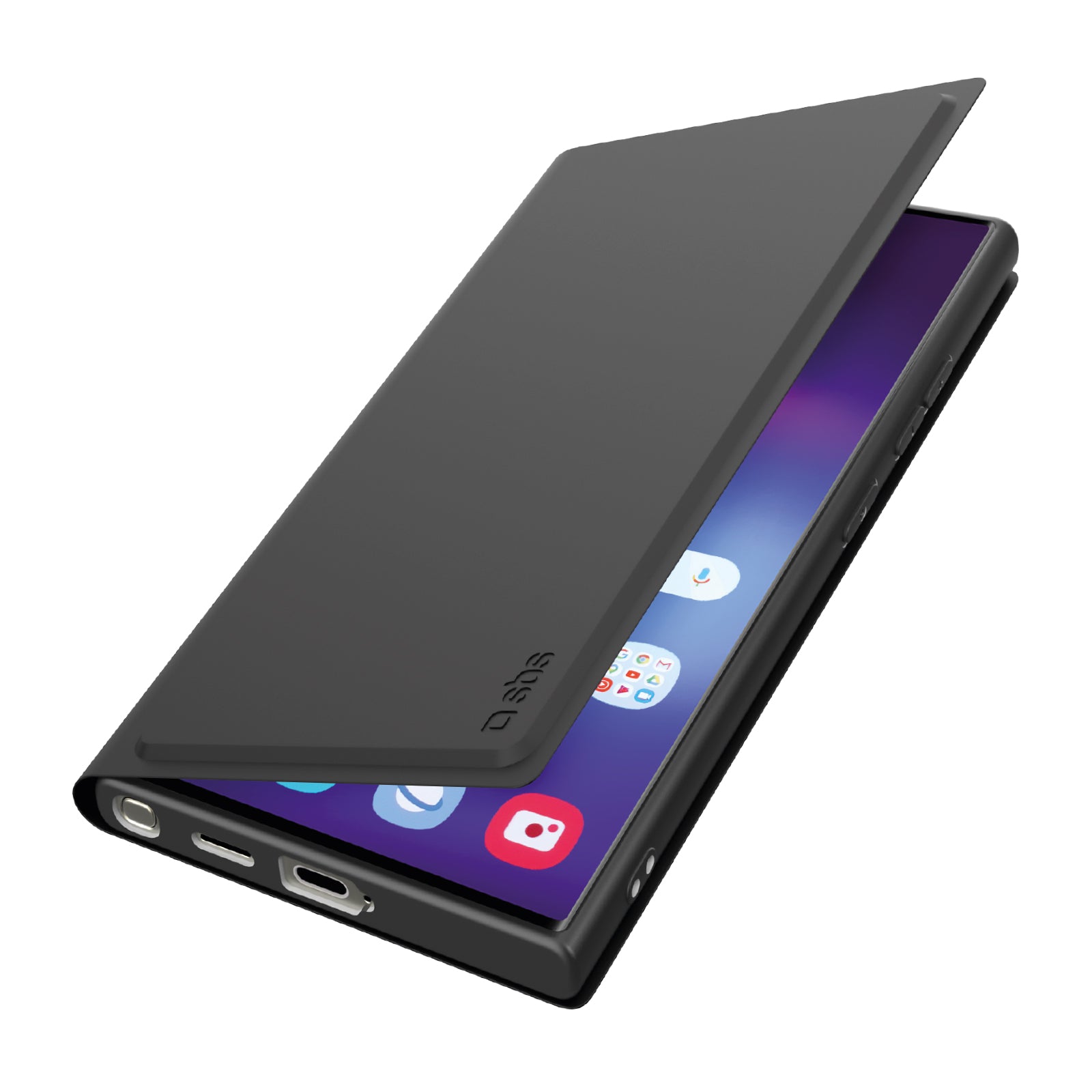 Funda libro con soporte y superficie suave al tacto para Samsung Galaxy S25 Ultra