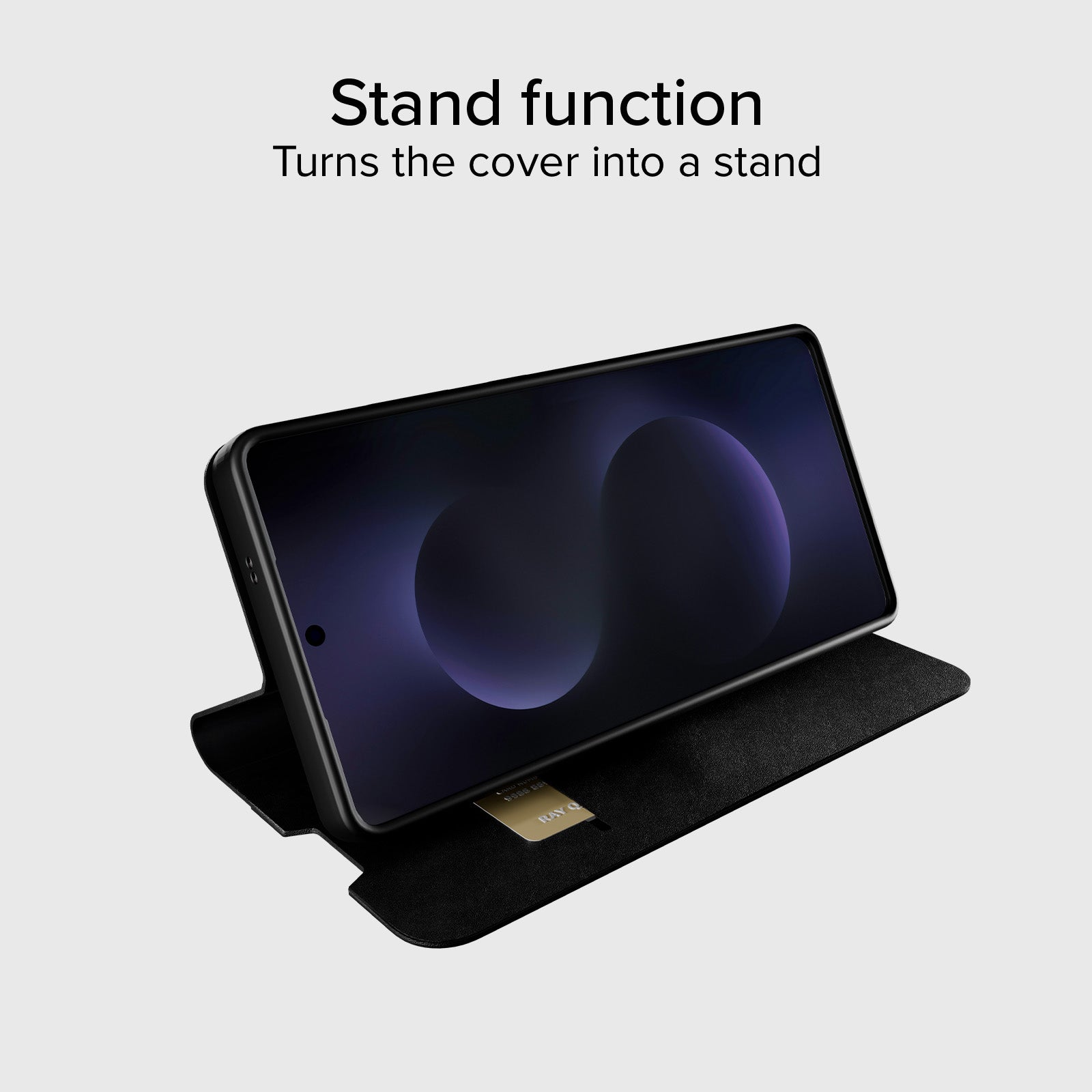 Book-style case with stand support and soft touch surface for Samsung S26