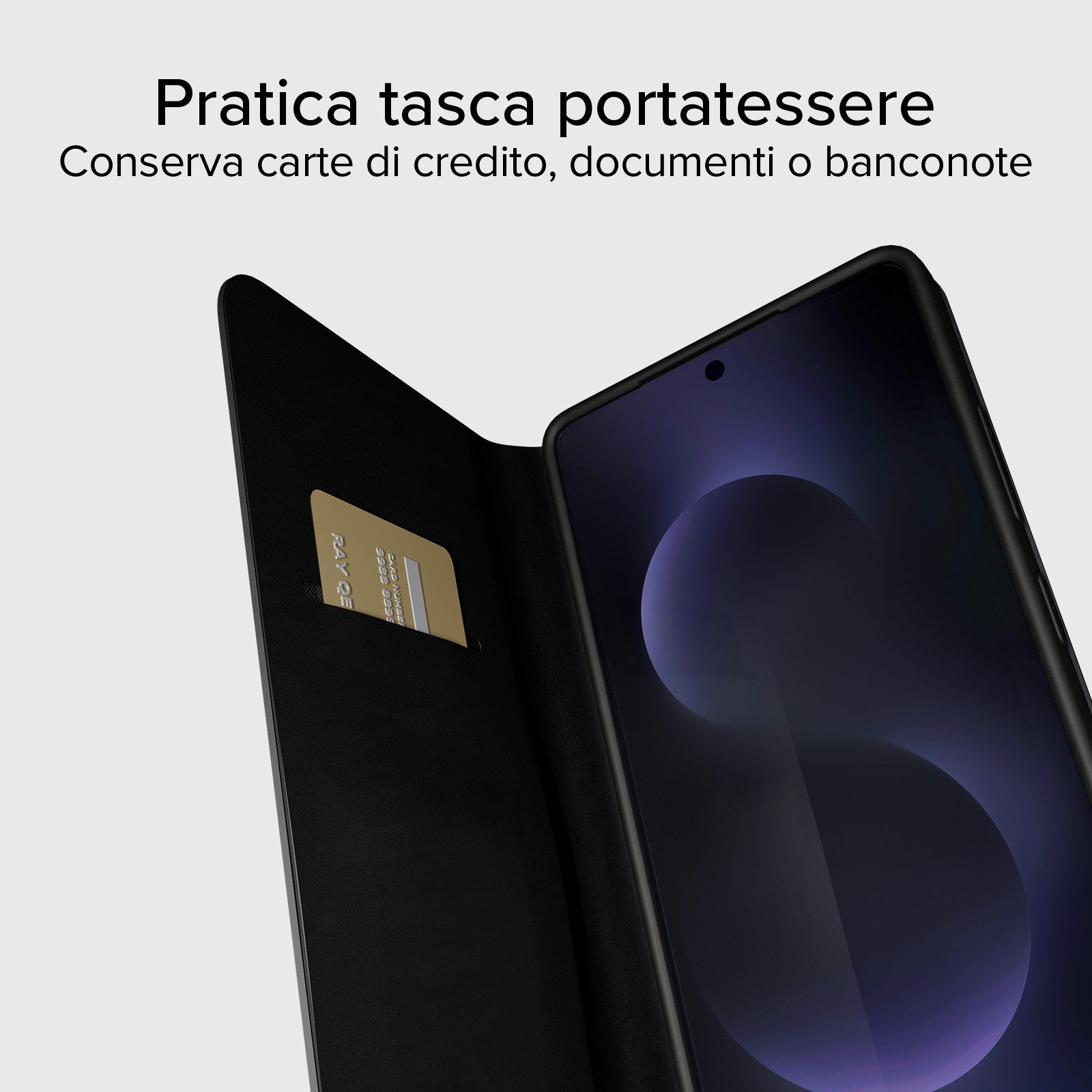 Étui portefeuille avec support et surface douce au toucher pour Samsung S26 Ultra