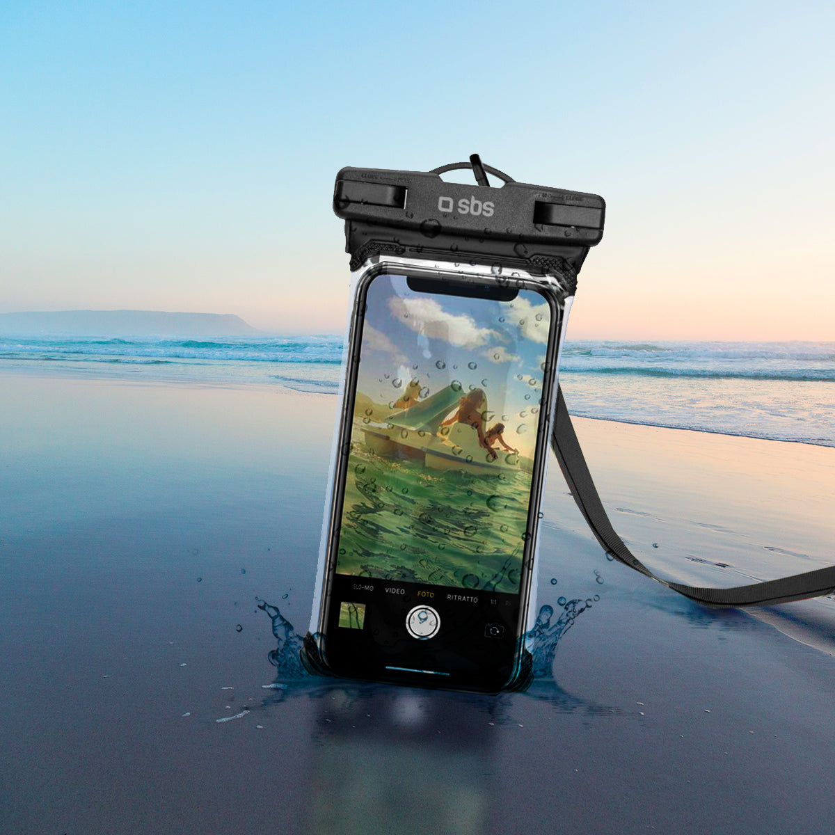 Waterproof case for smartphone up to 5.5"