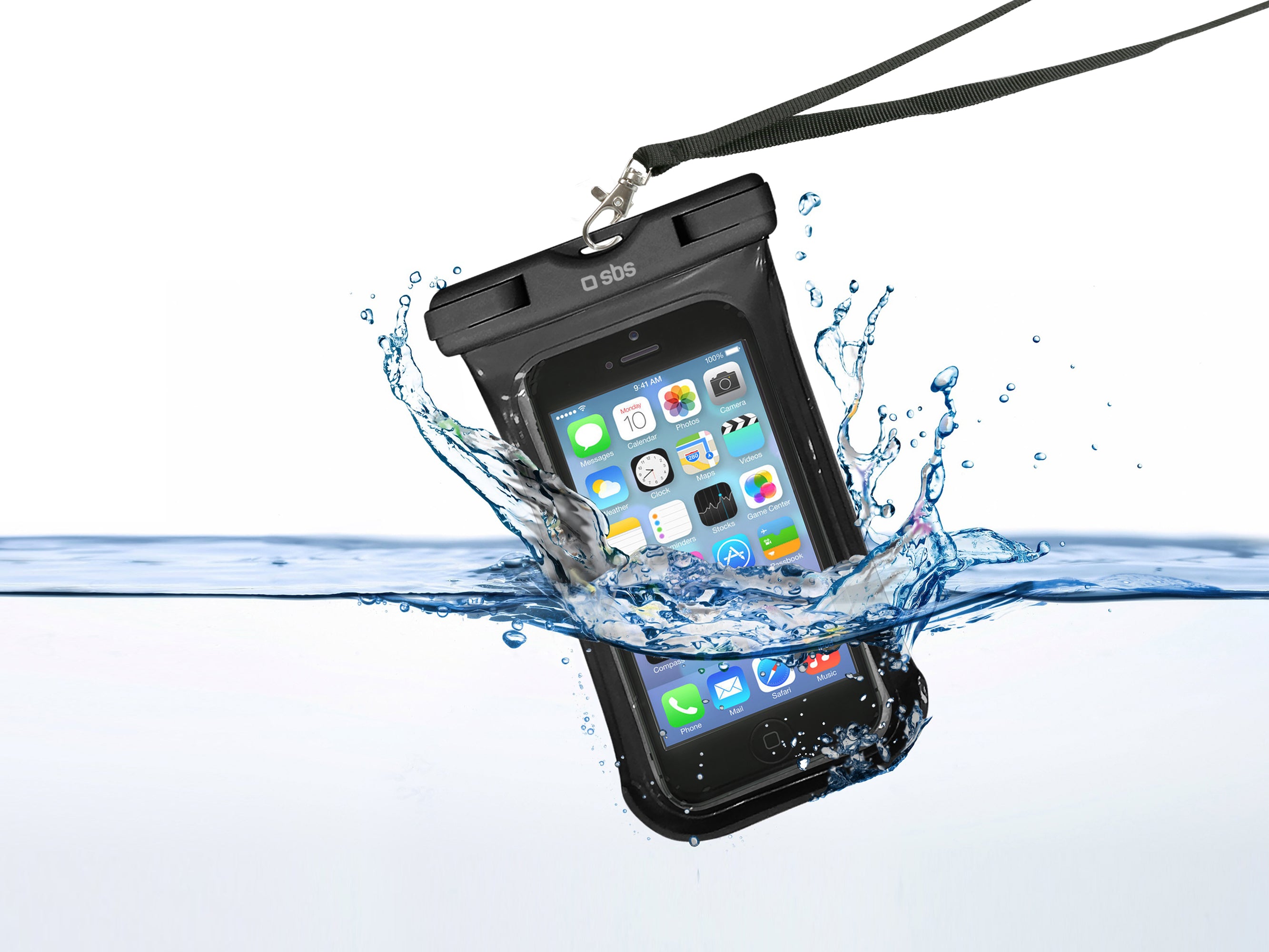 Case waterproof for smartphone up to 5.5''