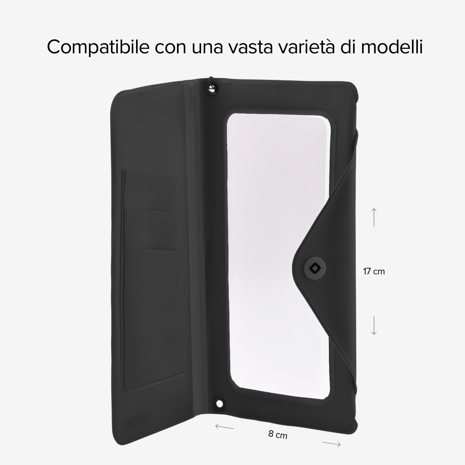 Custodia a libro universale resistente agli schizzi d’acqua