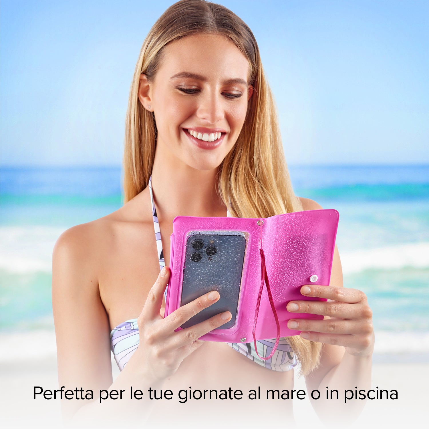 Custodia a libro universale resistente agli schizzi d’acqua