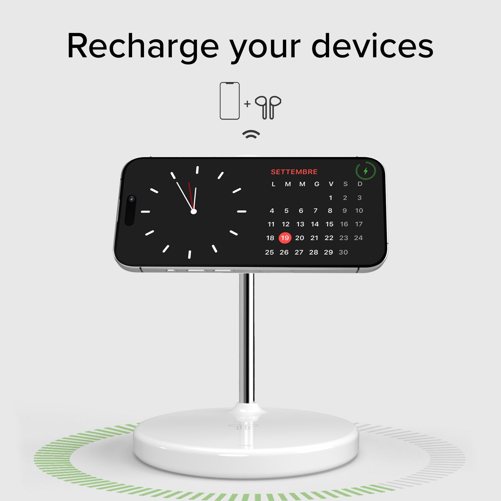 Station de recharge sans fil Qi2 2x1 pour iPhone 16/15/14/13/12, smartphones Android et écouteurs sans fil