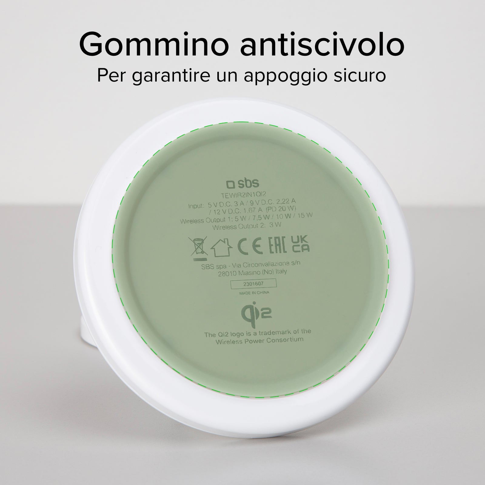 Stazione ricarica wireless Qi2 2x1 per iPhone, Android, auricolari wireless