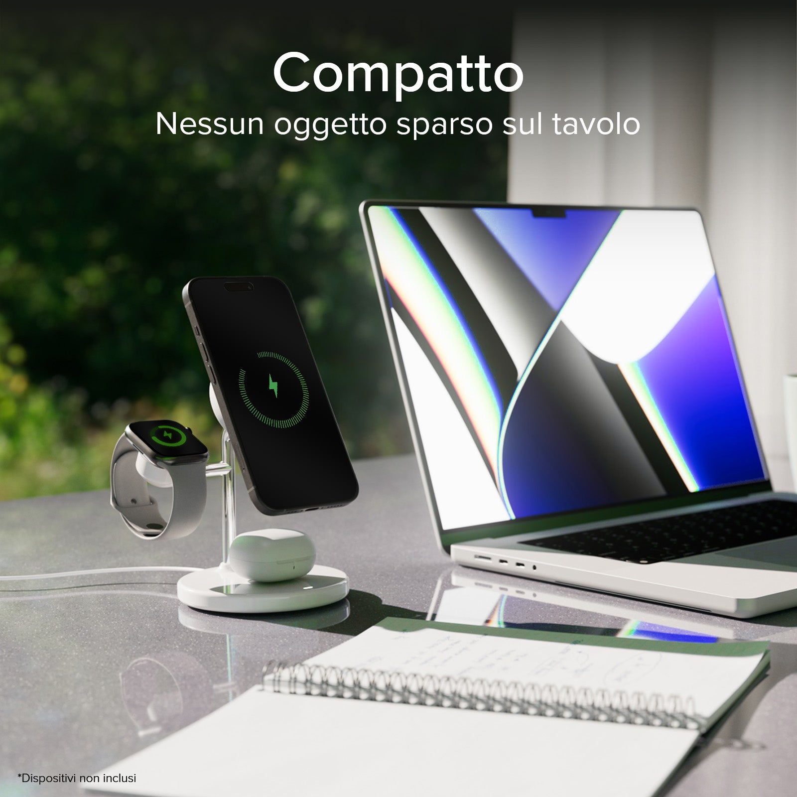 Qi2 3x1 Wireless Charging Station for iPhone 16/15/14/13/12, Android smartphones, Apple Watch and wireless earphones