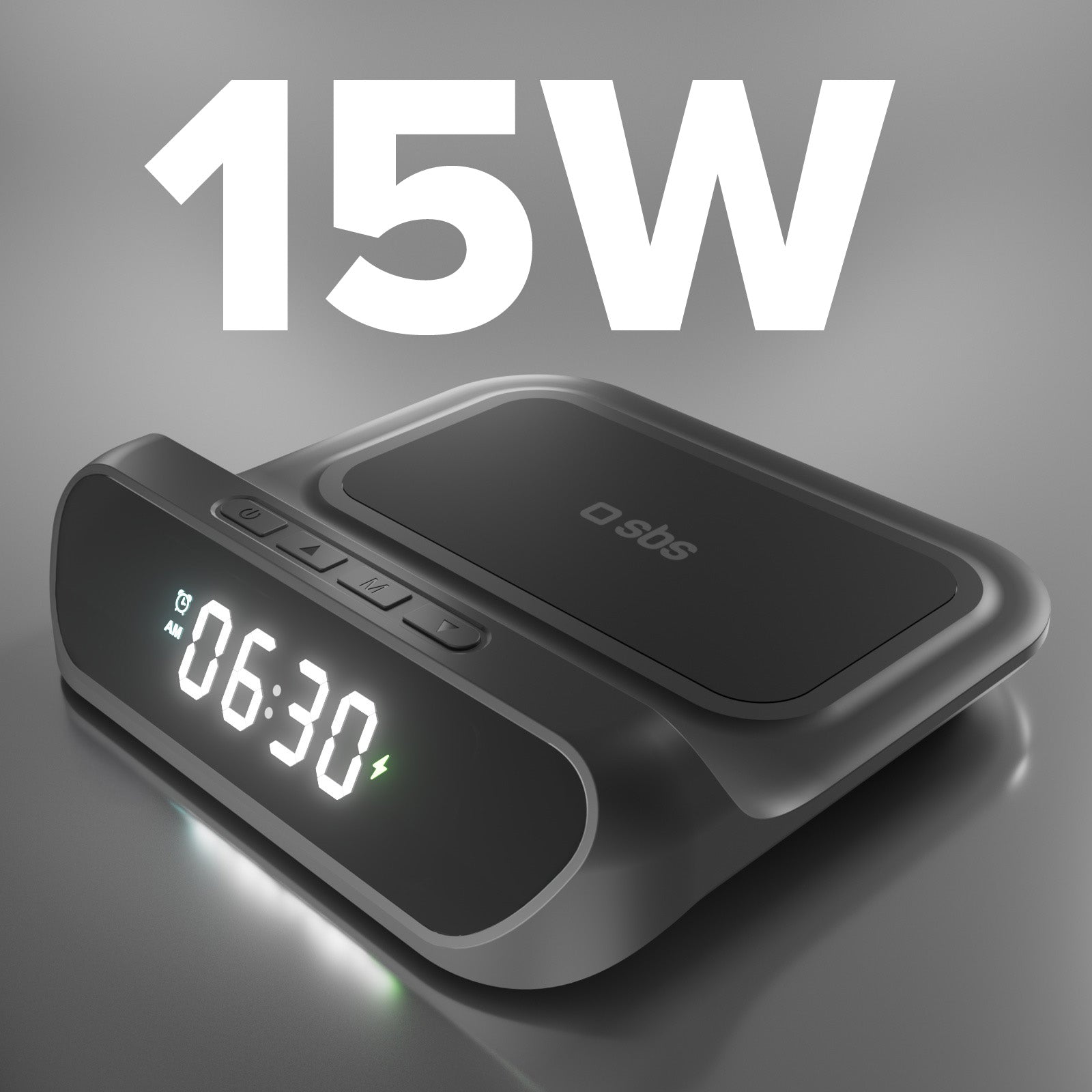 2-in-1 alarm clock with Wireless Charging