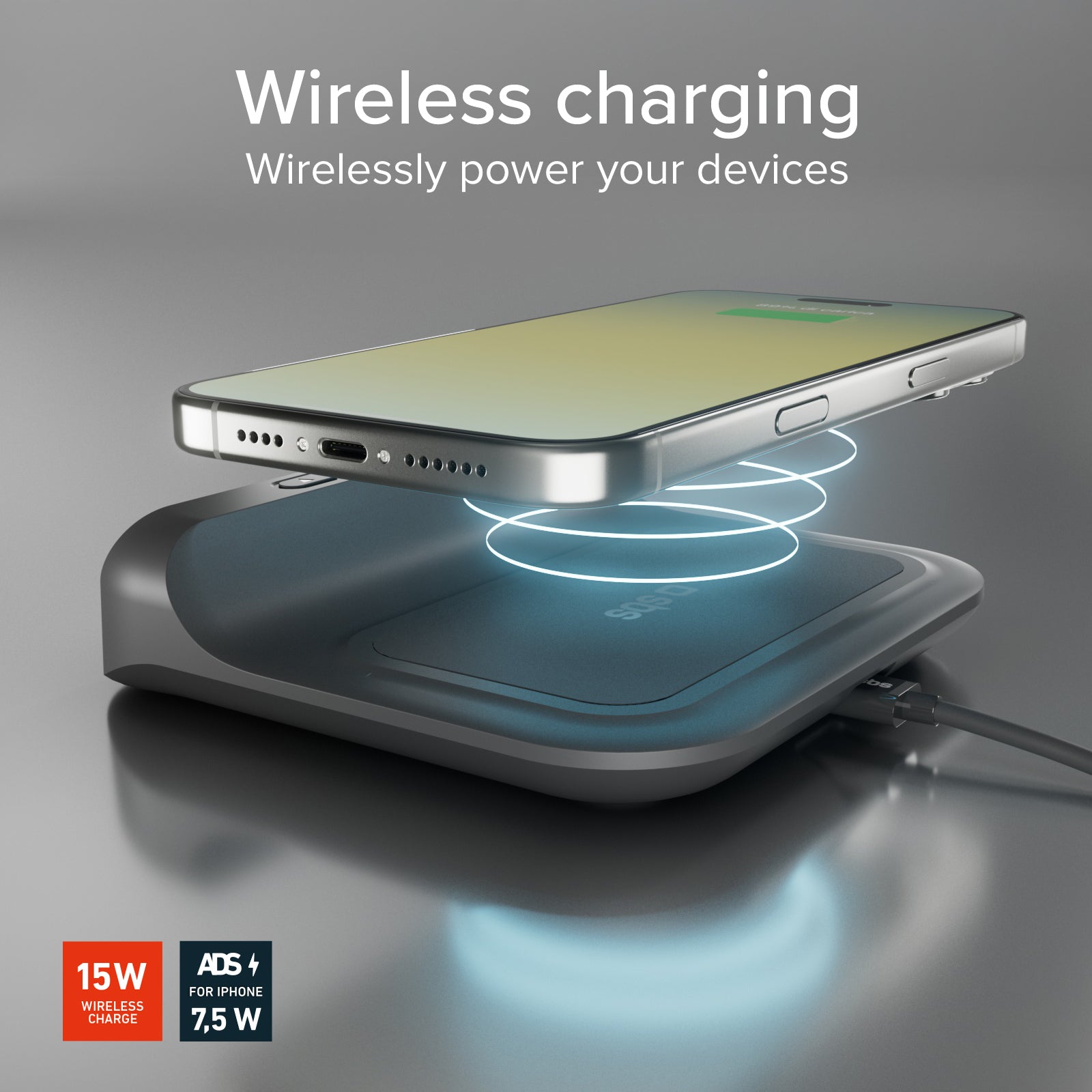 2-in-1 alarm clock with Wireless Charging