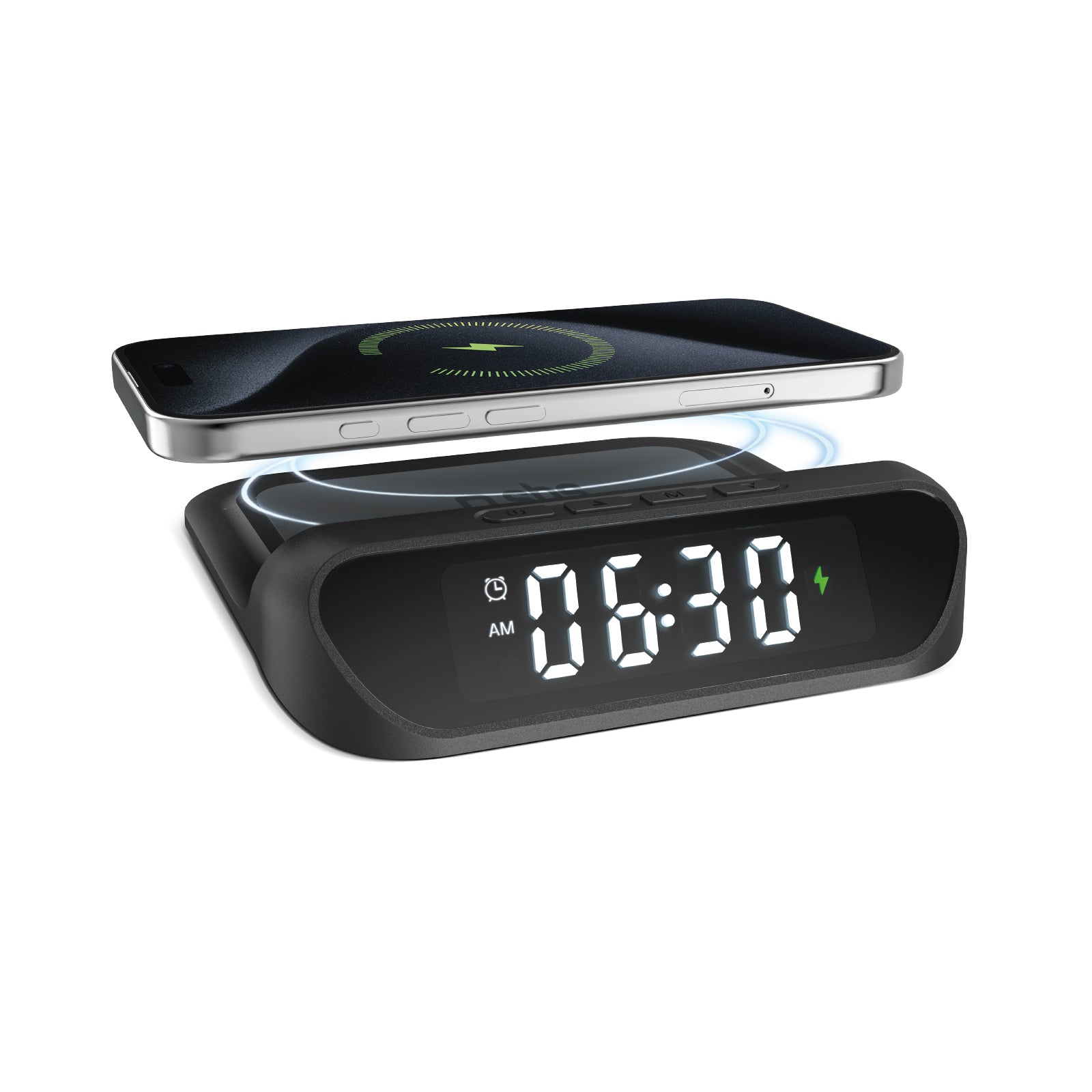 2-in-1 alarm clock with Wireless Charging