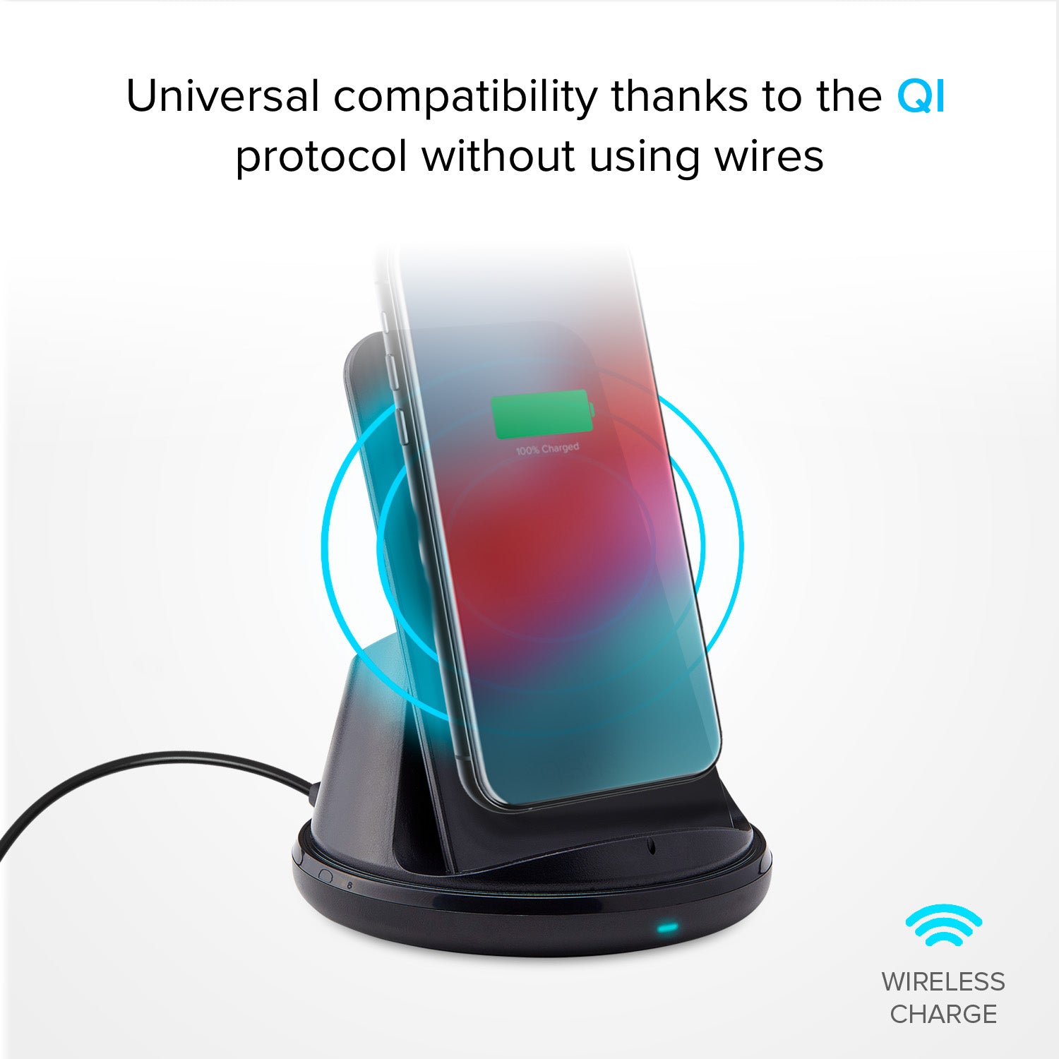 Caricatore Qi Wireless con microfono e speaker integrati