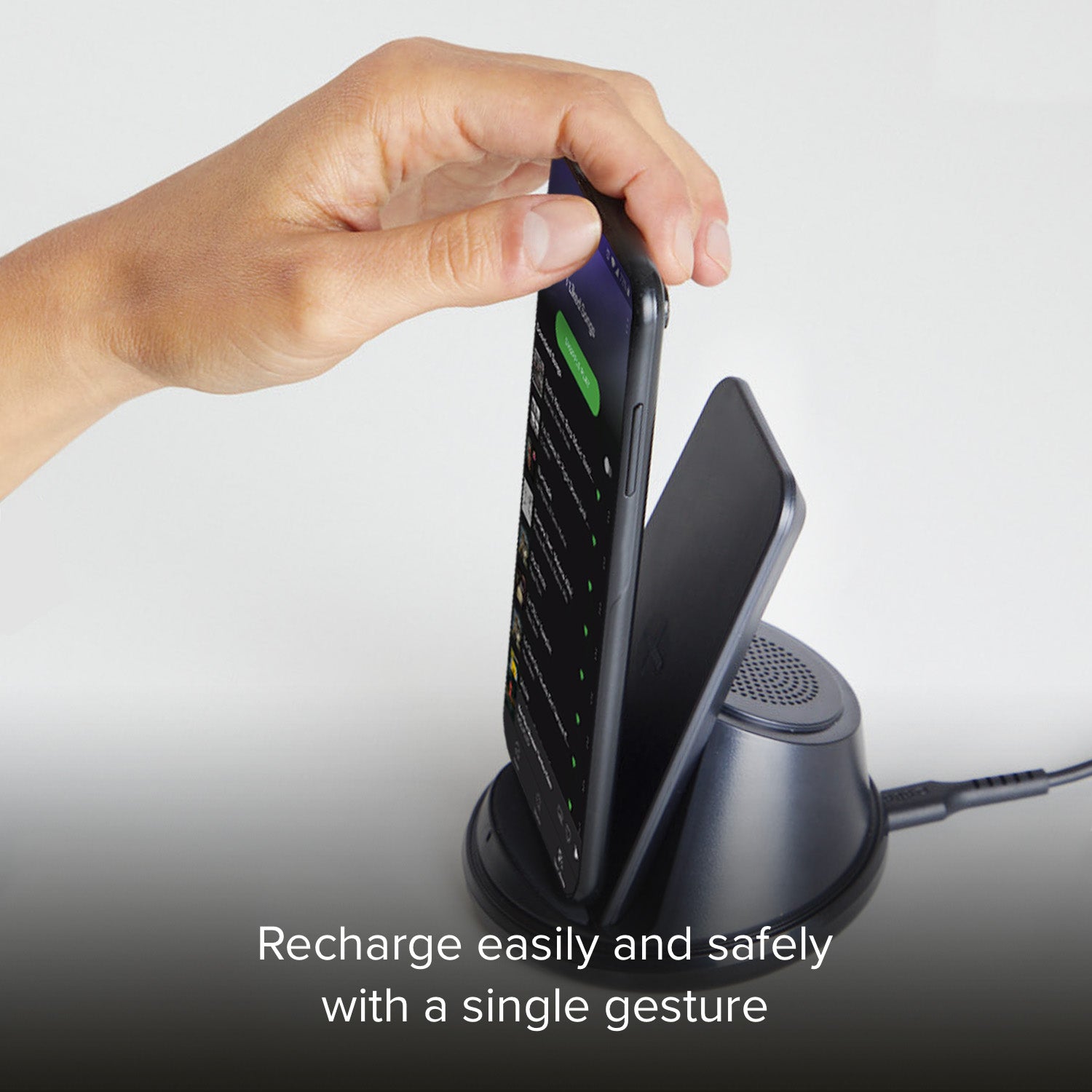 Caricatore Qi Wireless con microfono e speaker integrati