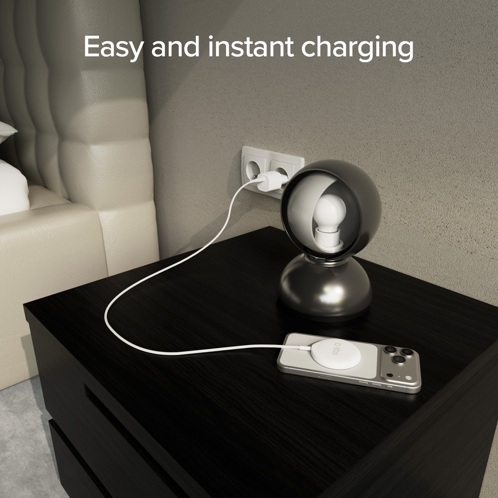 Chargeur sans fil compatible Magsafe Qi2.2 25 W avec câble USB-C intégré