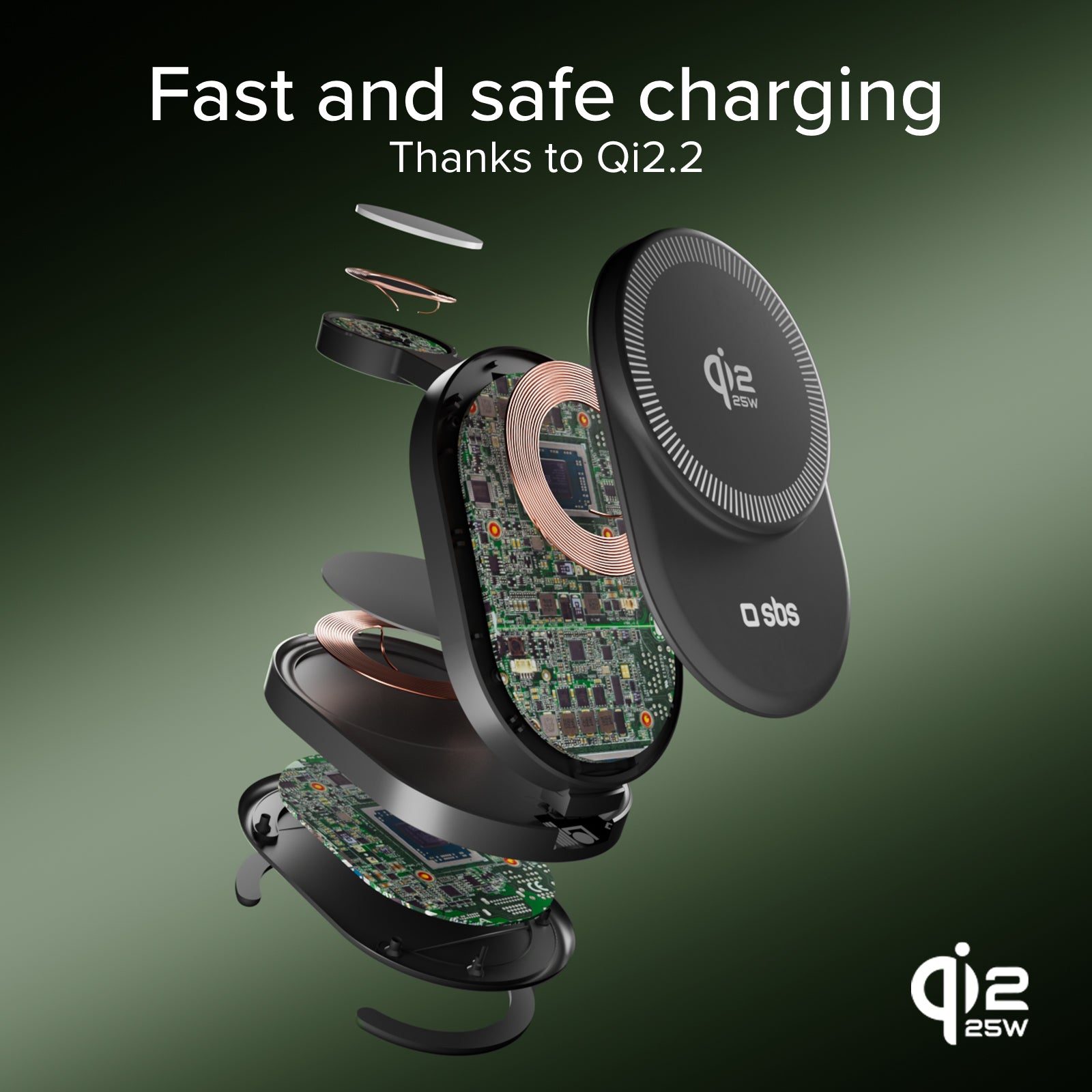 25 W Qi2 folding 3-in-1 wireless charging base for iPhones, Apple Watches, and Earphones