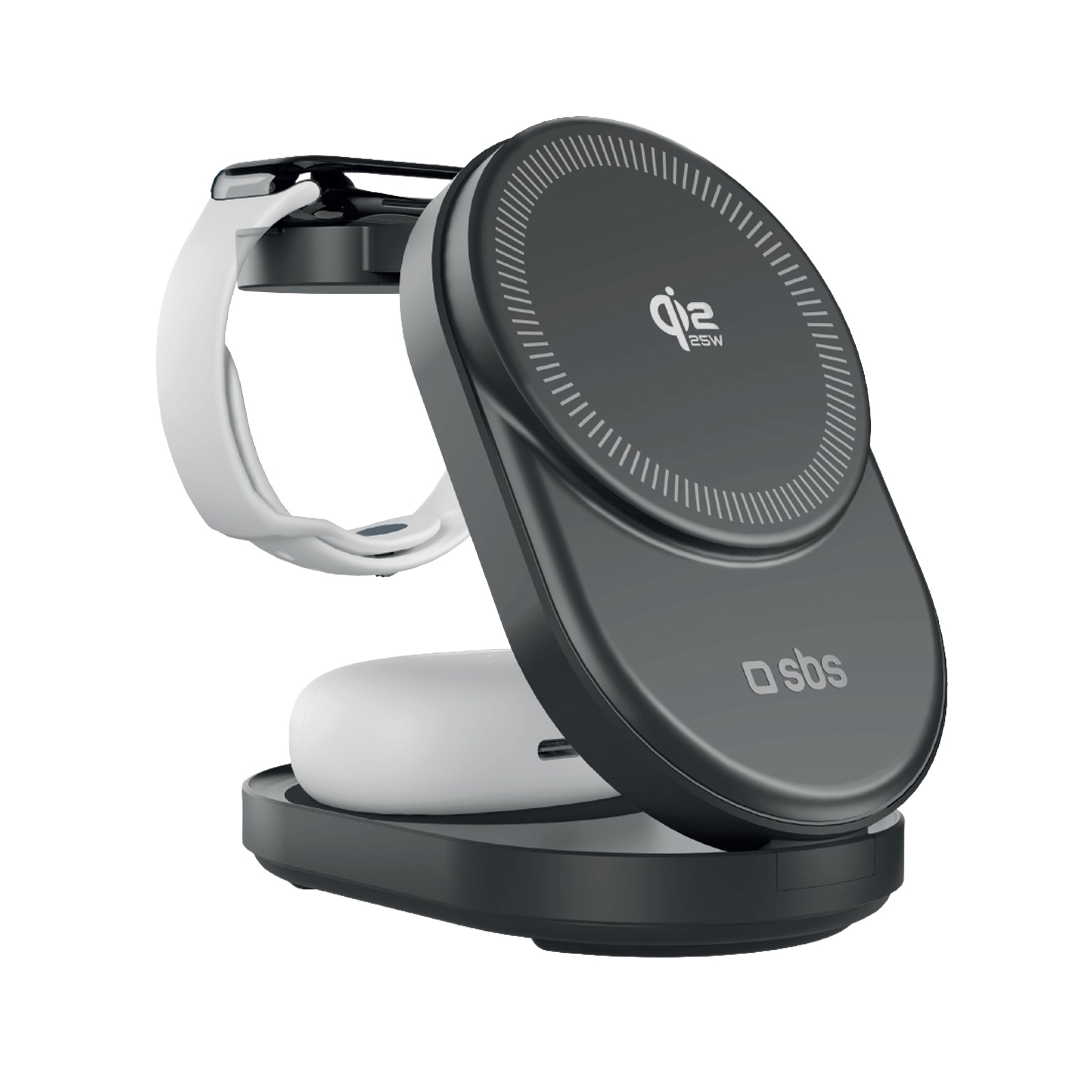 Stazione di ricarica wireless 3-in-1 Qi2.2 25 W per iPhone, Apple Watch e cuffie