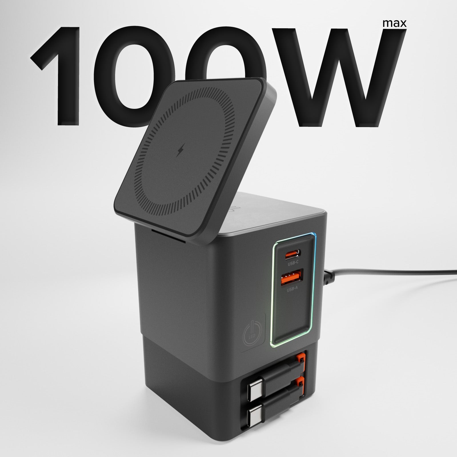 Base de carga inalámbrica 6 en 1 100W compatible con MagSafe