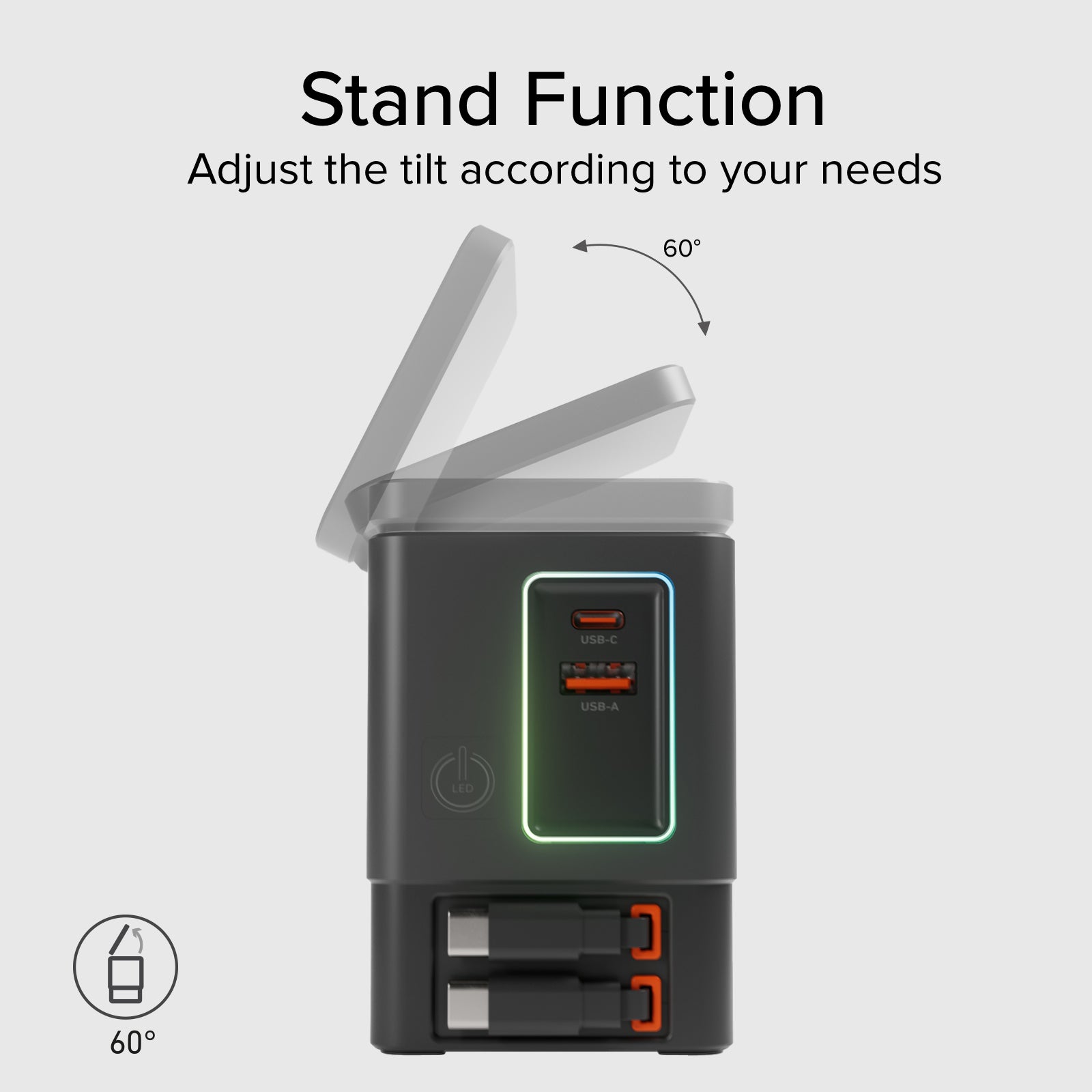 Base de carga inalámbrica 6 en 1 100W compatible con MagSafe
