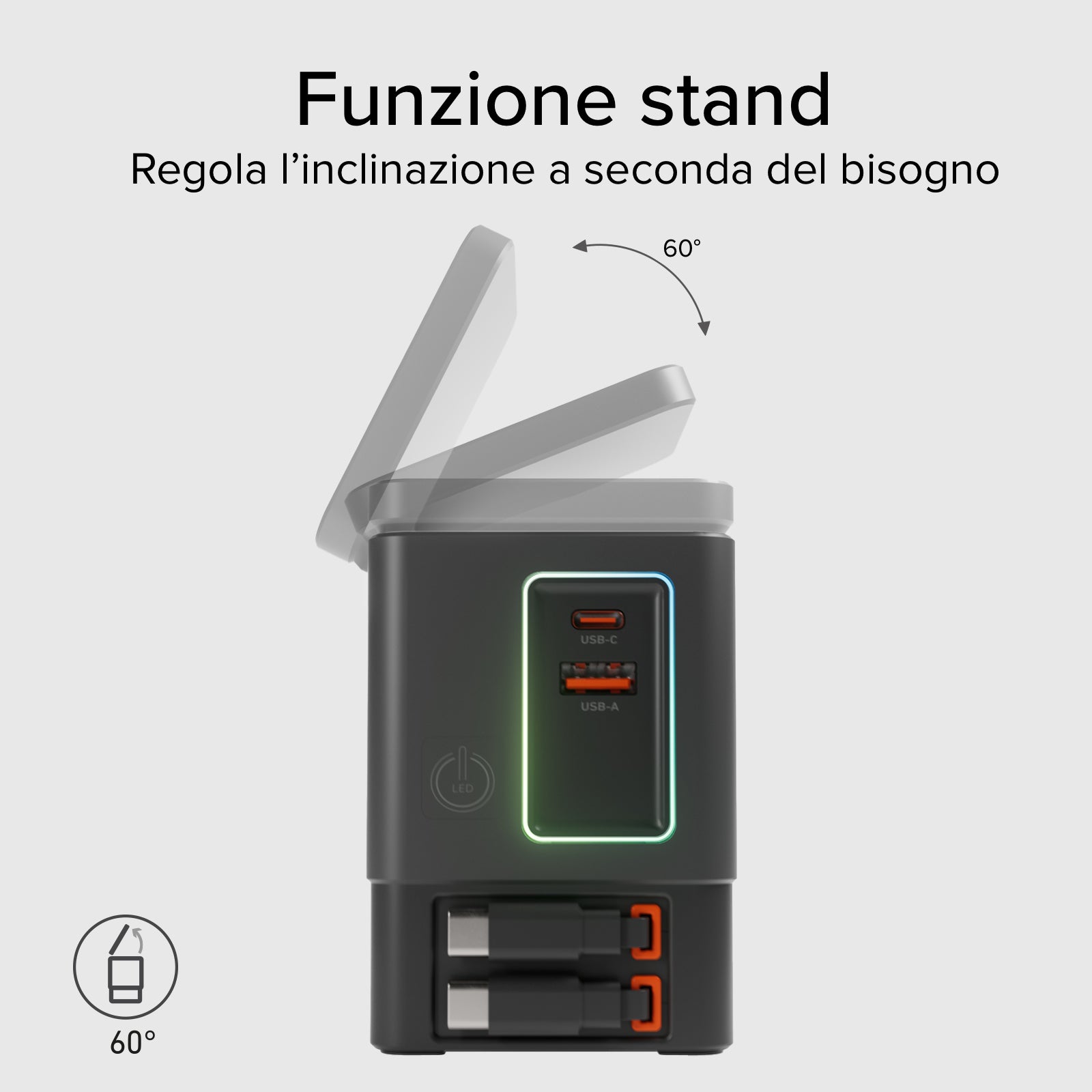 Base de carga inalámbrica 6 en 1 100W compatible con MagSafe