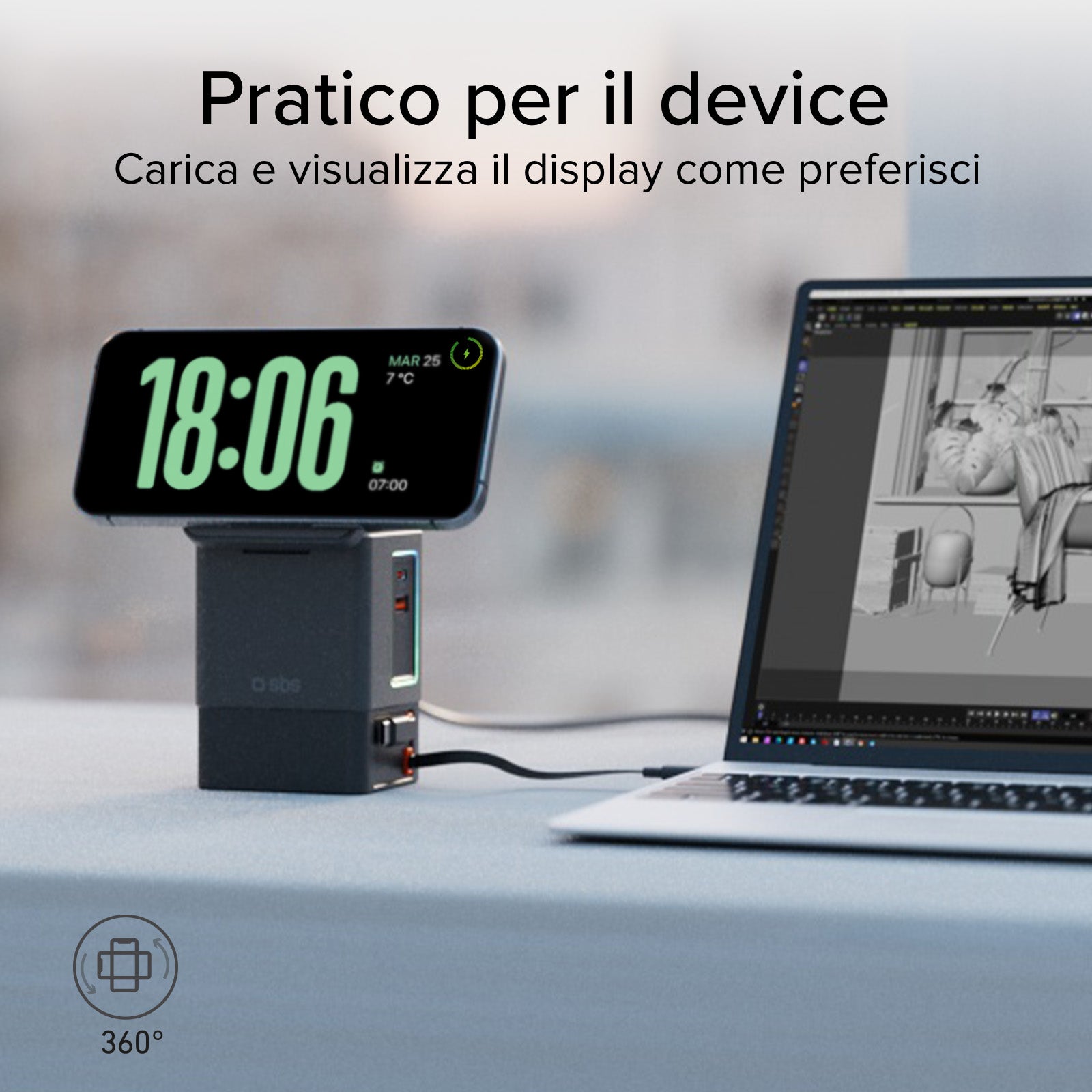 Power Dock Wireless 6 in 1 100W compatibile MagSafe