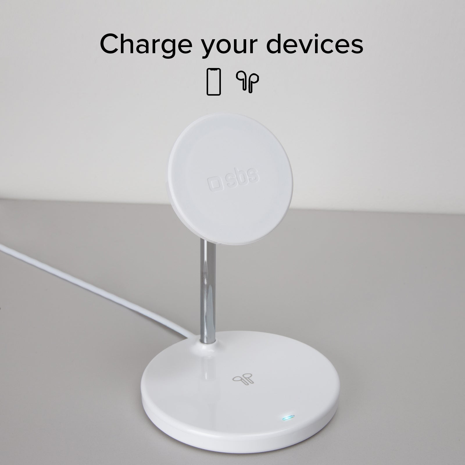 2 in 1 Vertical Wireless Charging Station for iPhone, Android Phones, AirPods, TWS Earphones