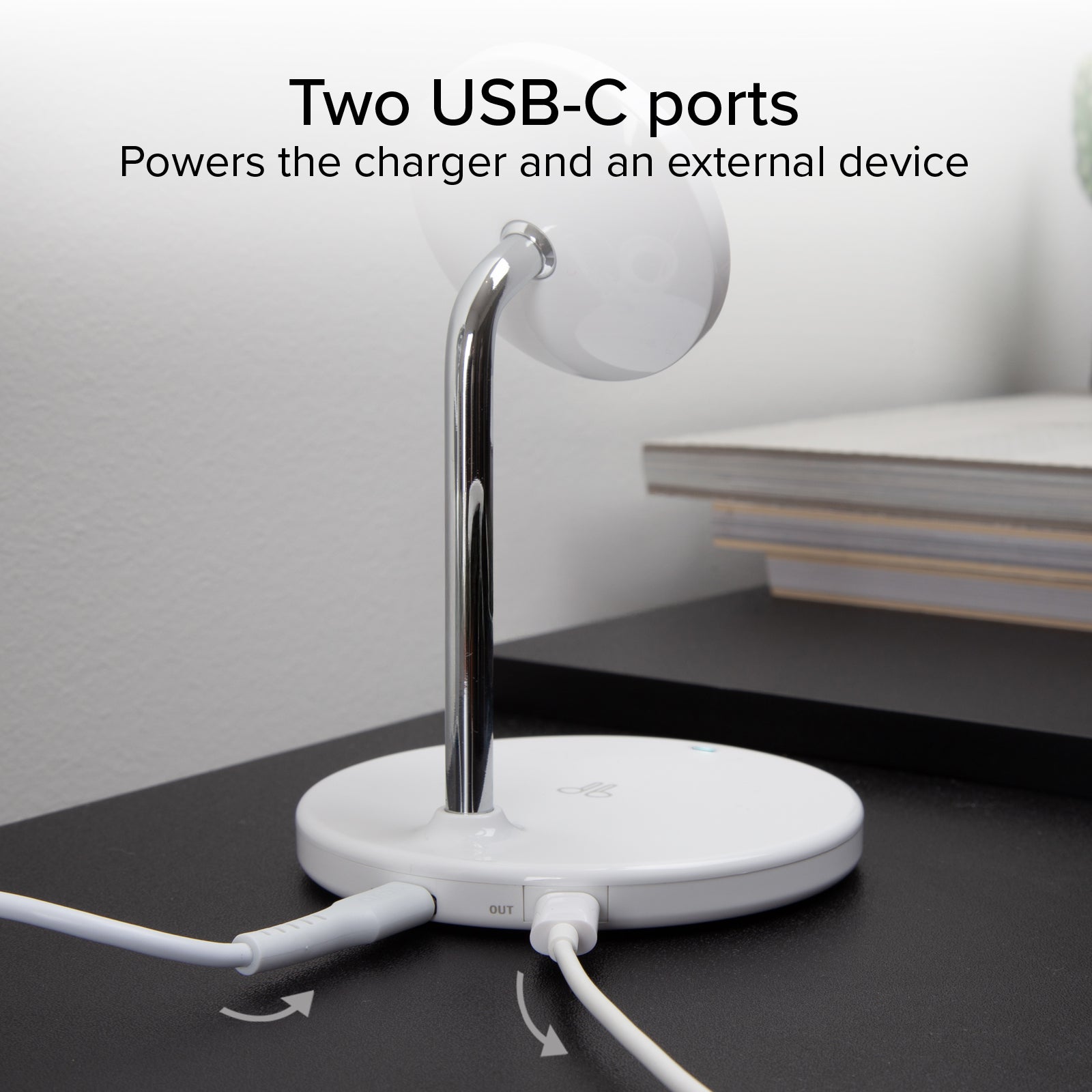 Stazione ricarica wireless 2 in 1 per iPhone, Android, AirPods, auricolari TWS