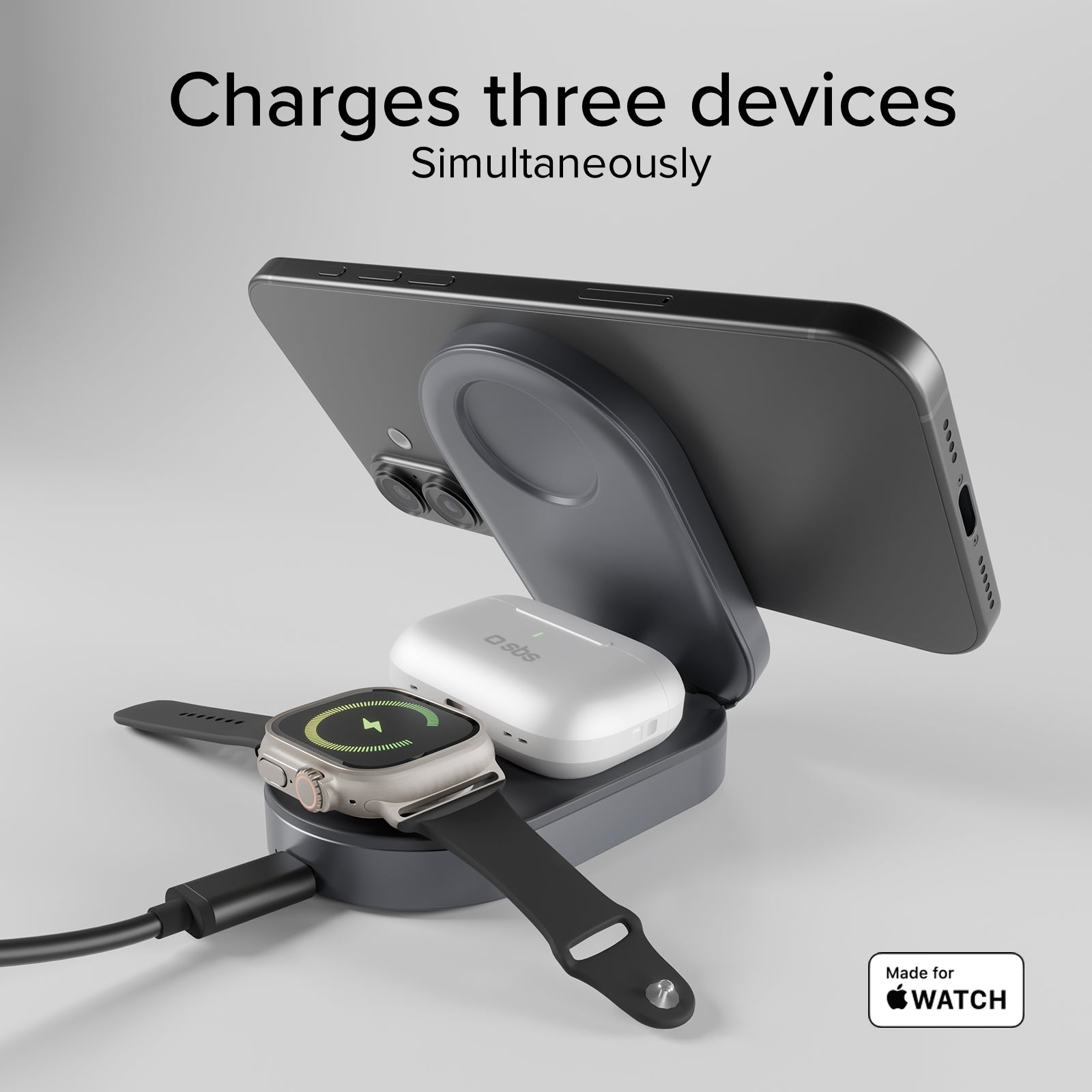 Cargador inalámbrico Power Dock 3 en 1