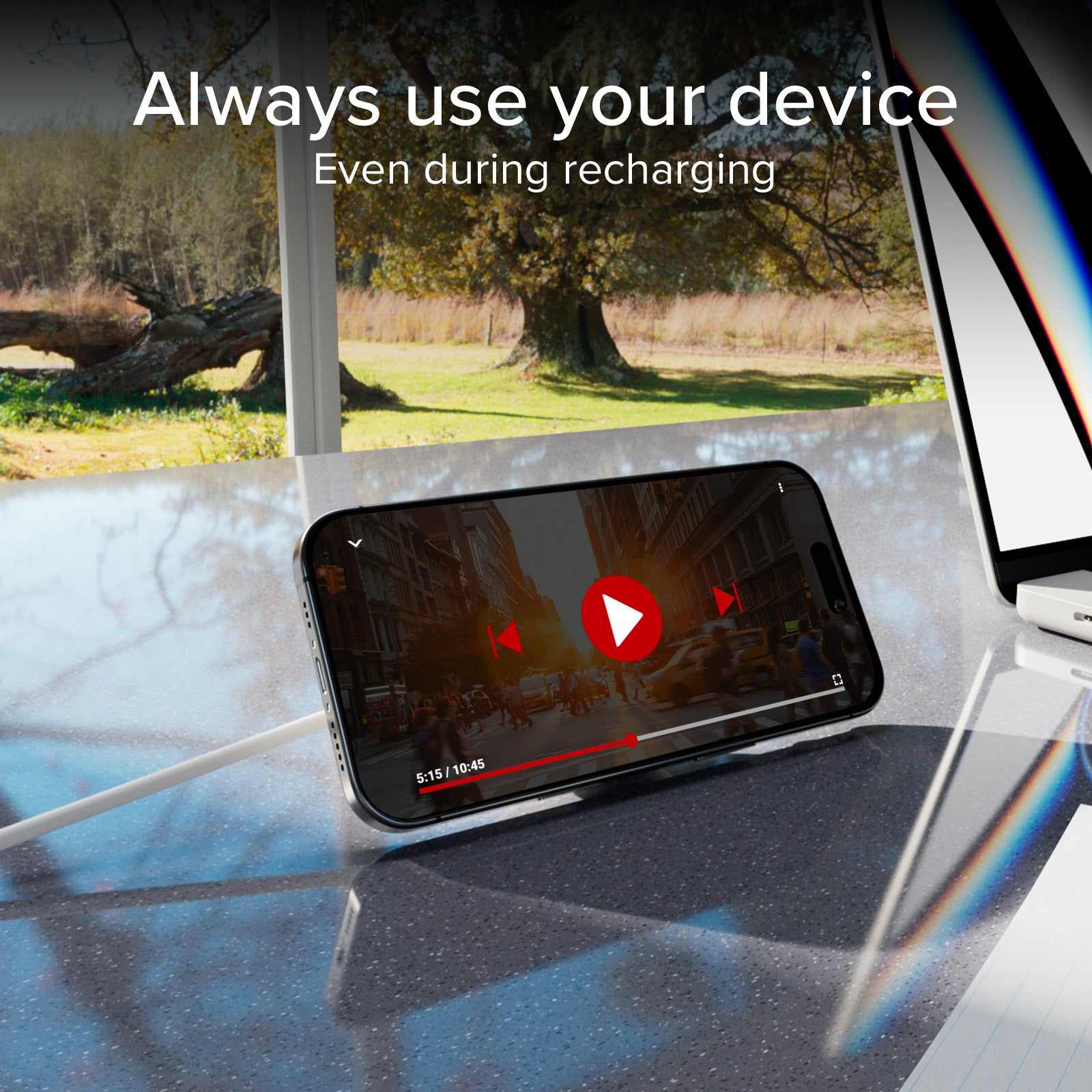 Base de carga inalámbrica MagSafe de 15 W compatible con Qi2 y con función de soporte