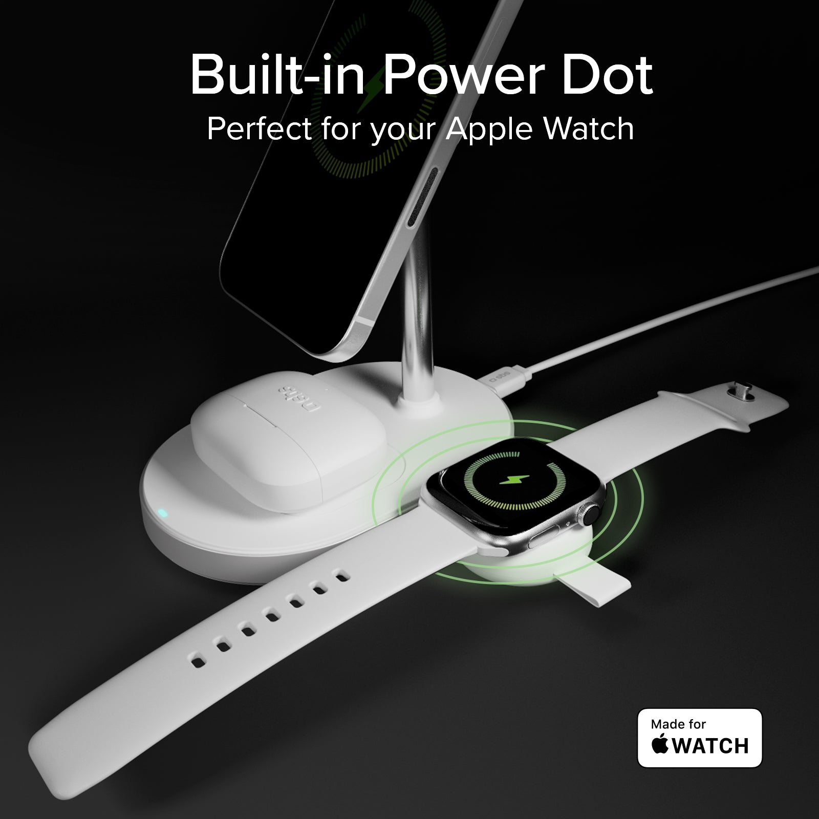 Stazione wireless Qi2.2 per smartphone, auricolari e smartwatch