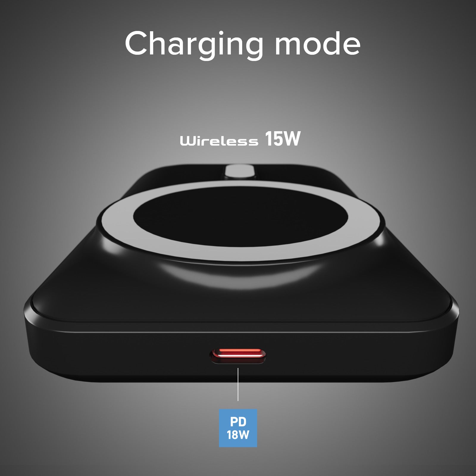 Power bank wireless da 10.000 mAh con ventola di raffreddamento