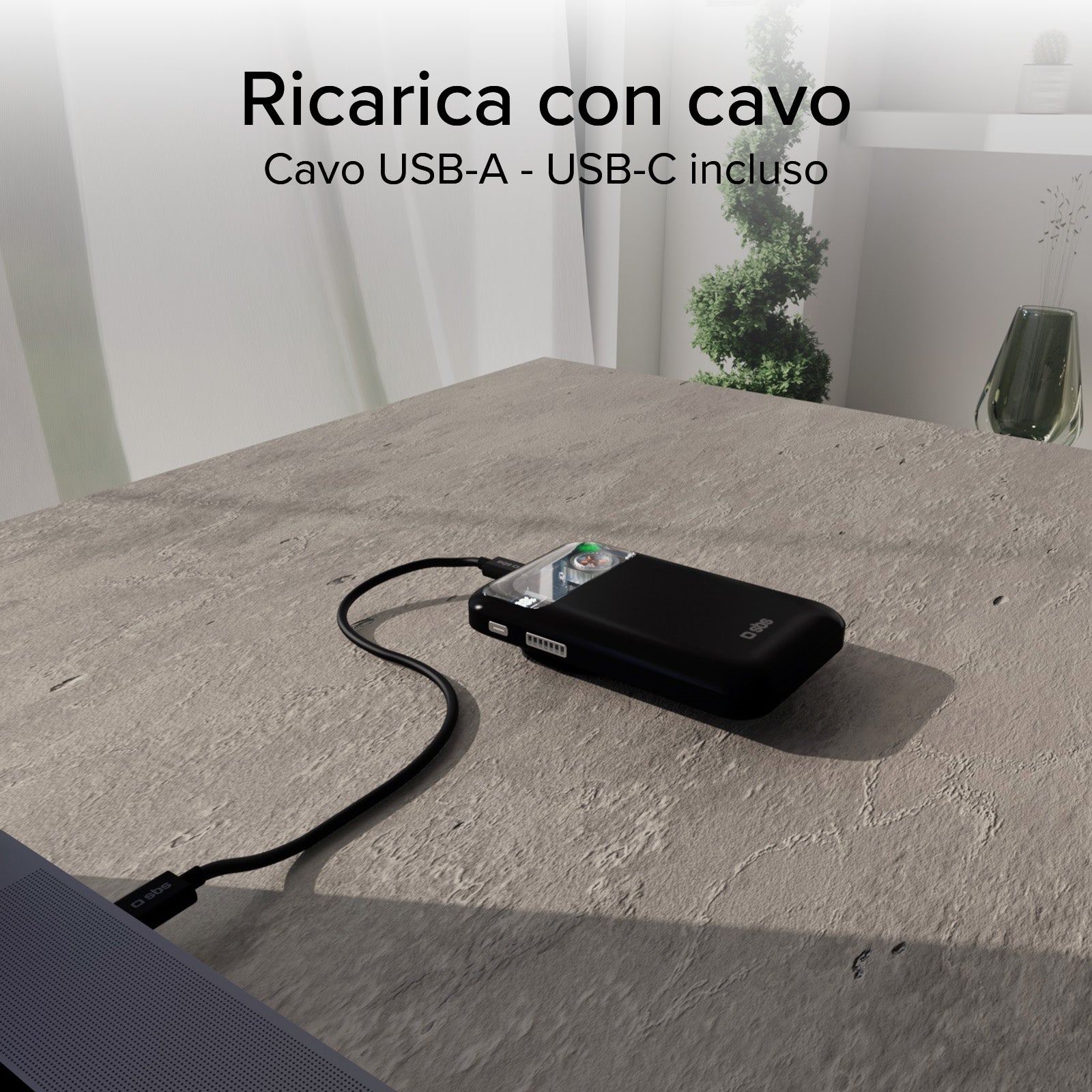 Power bank wireless da 10.000 mAh con ventola di raffreddamento