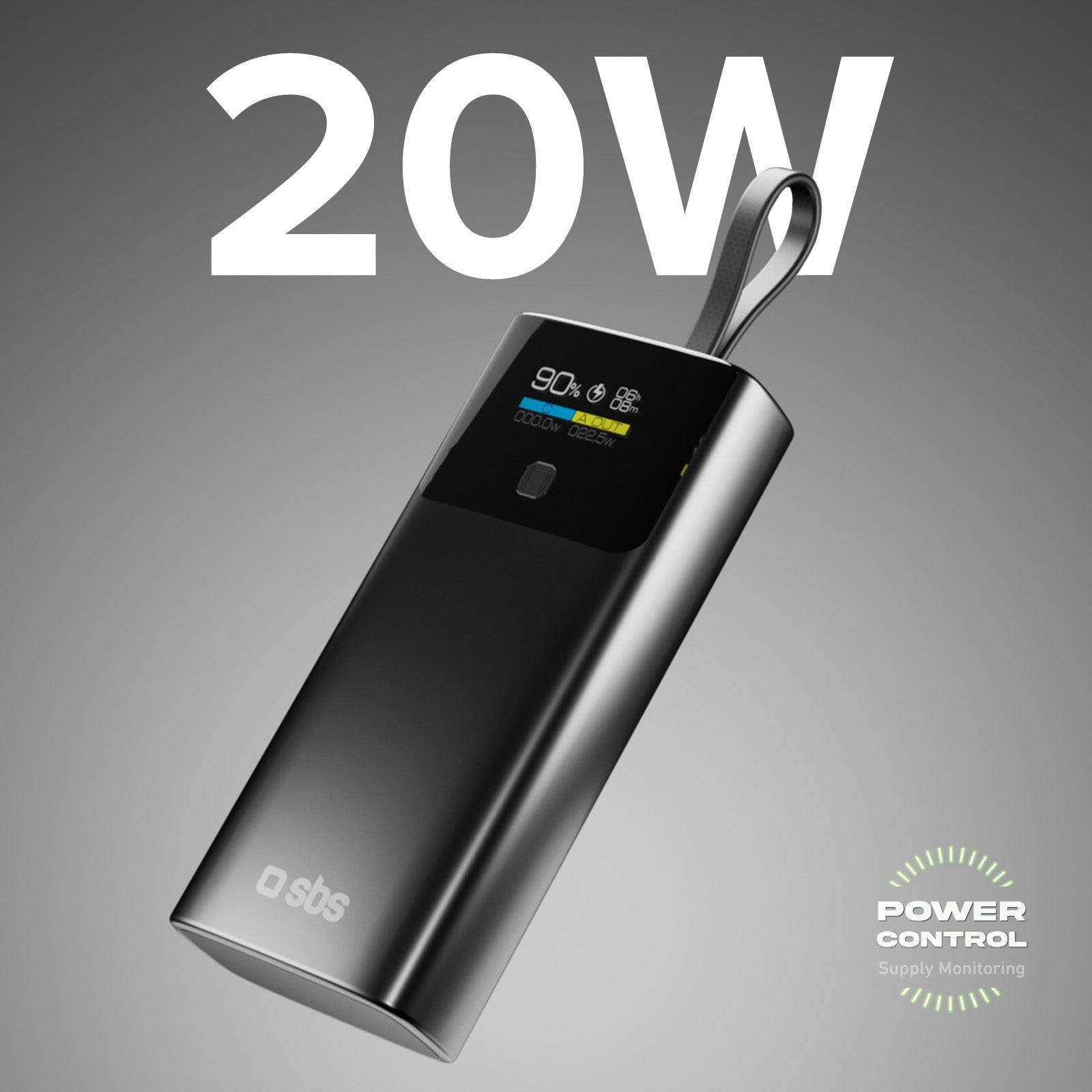 Power Bank 10.000 mAh con LCD PD 20W