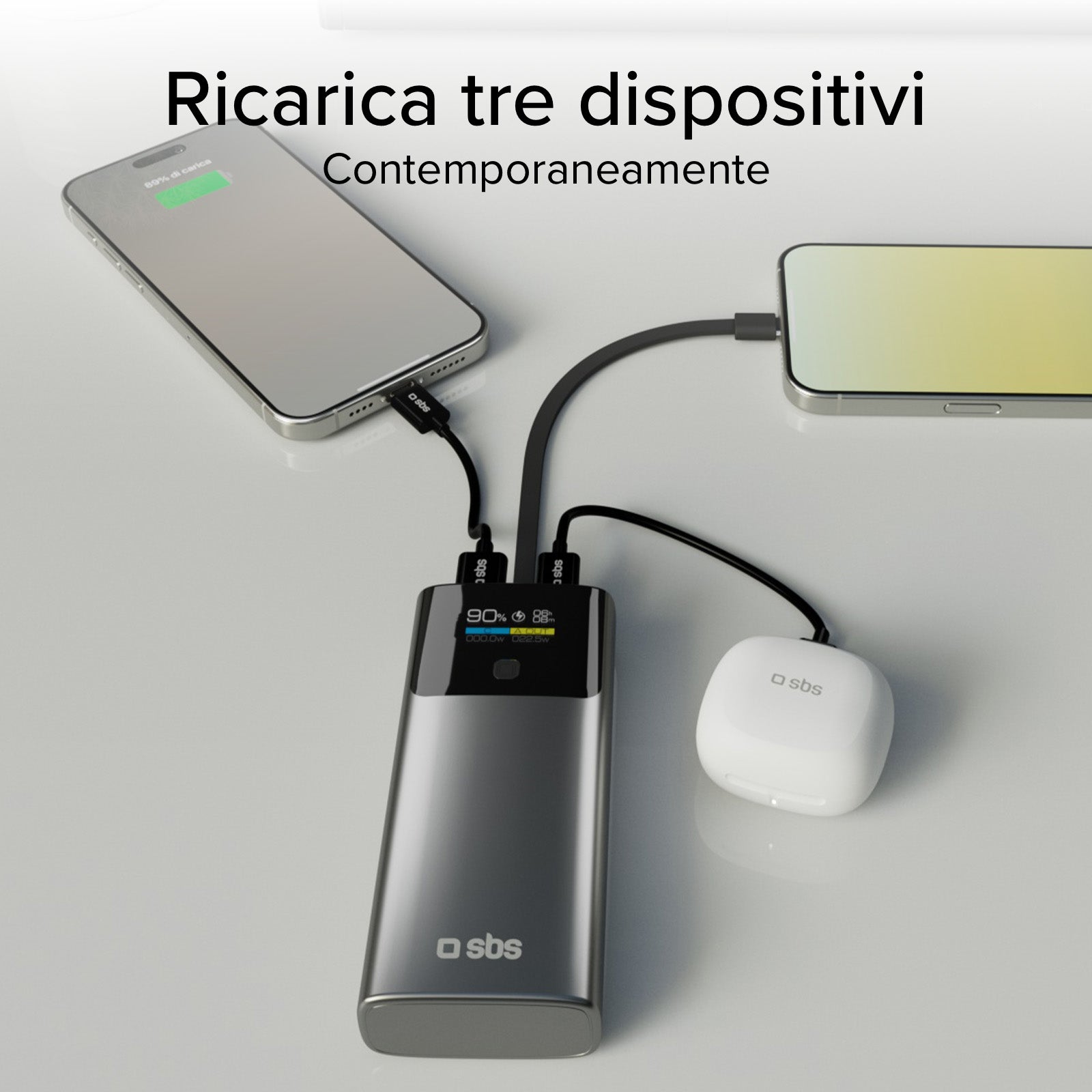 Power Bank 10.000 mAh con LCD PD 20W