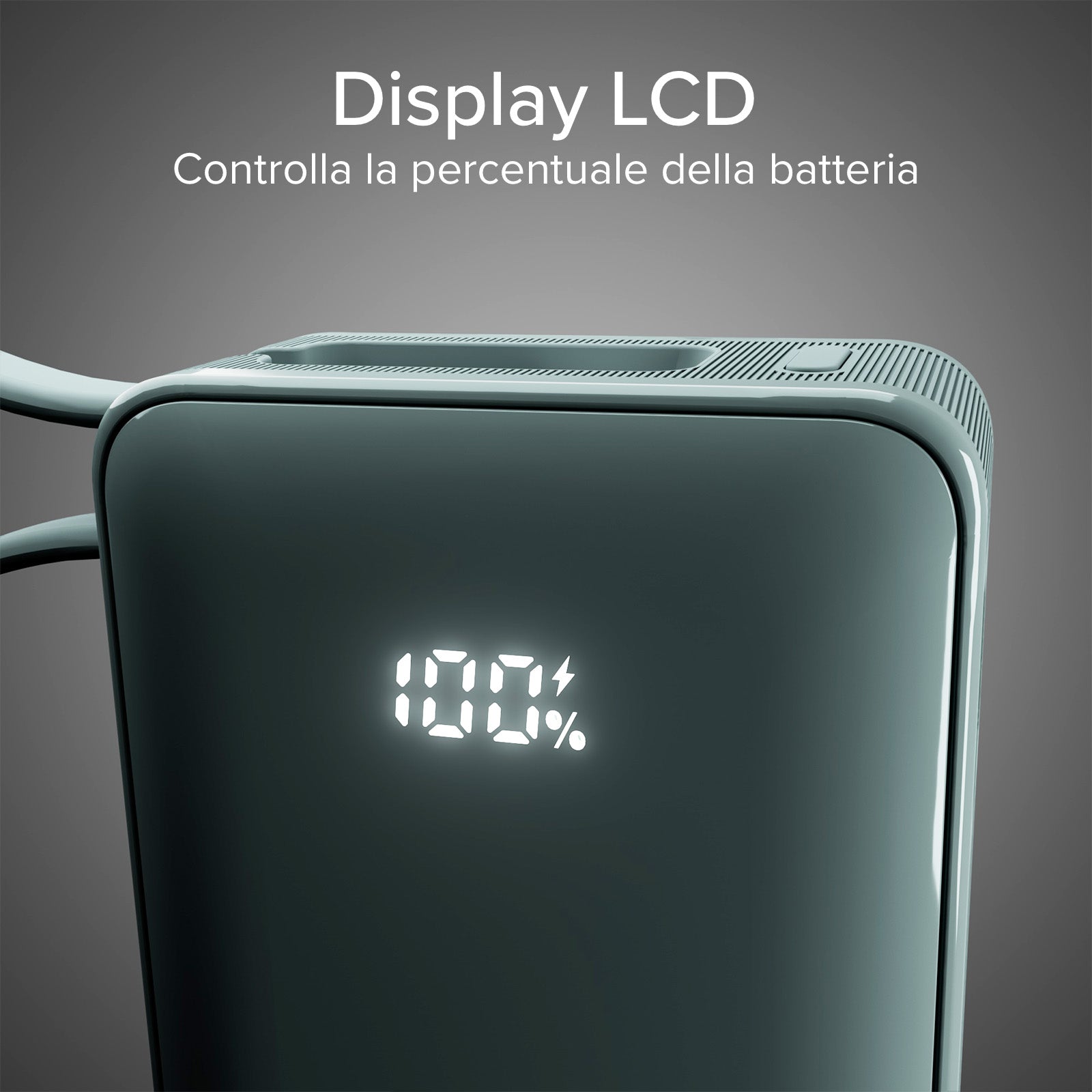 Power bank 10.000 mAh con cavo USB-C integrato