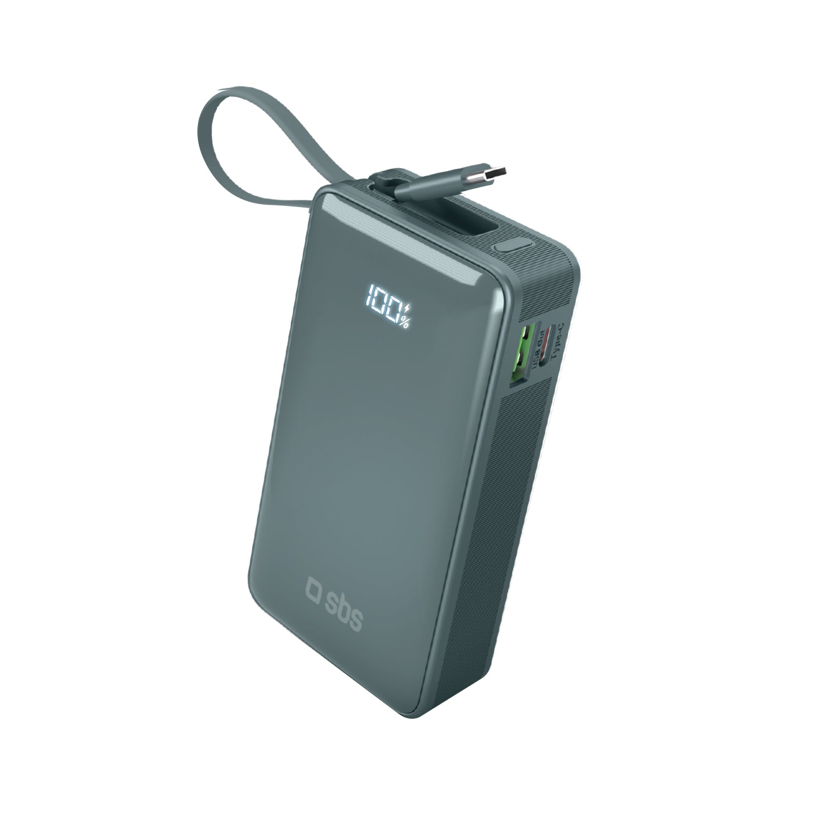 Power bank 10.000 mAh con cable USB-C integrado