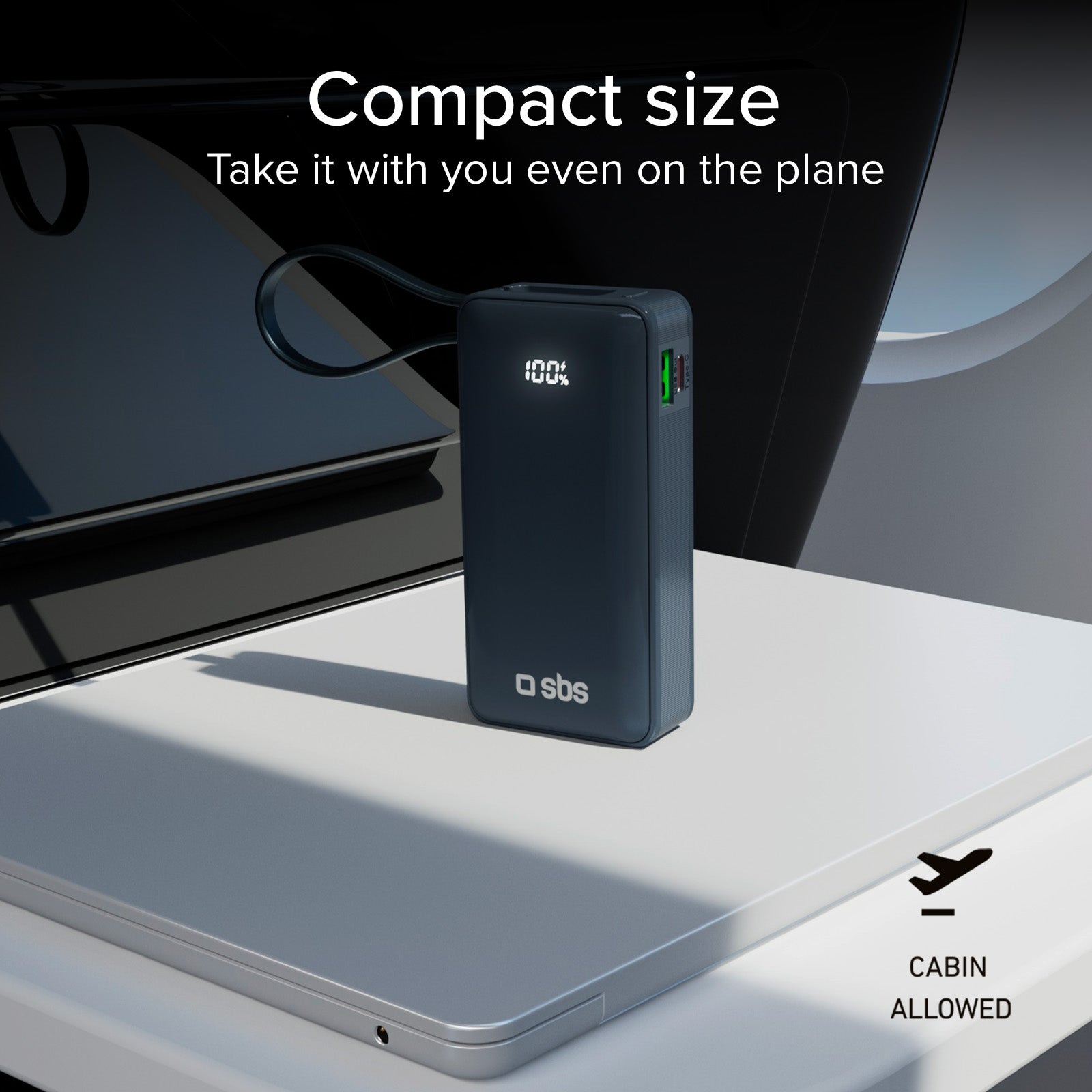 Power bank 10.000 mAh con cavo USB-C integrato