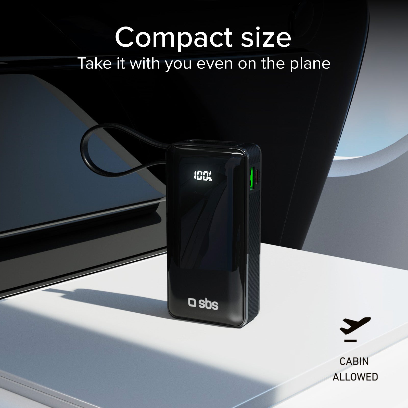 Power bank 10.000 mAh con cavo USB-C integrato