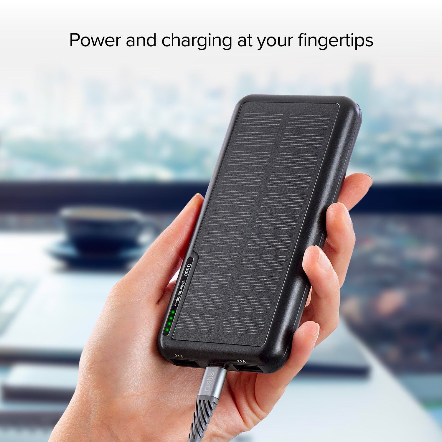 Power bank 10.000 mAh con pannello solare