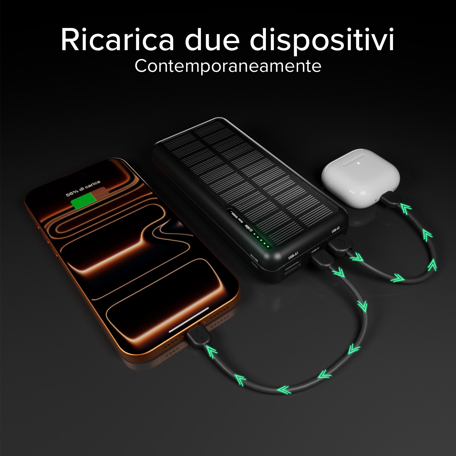 Powerbank solar de 10.000 mAh
