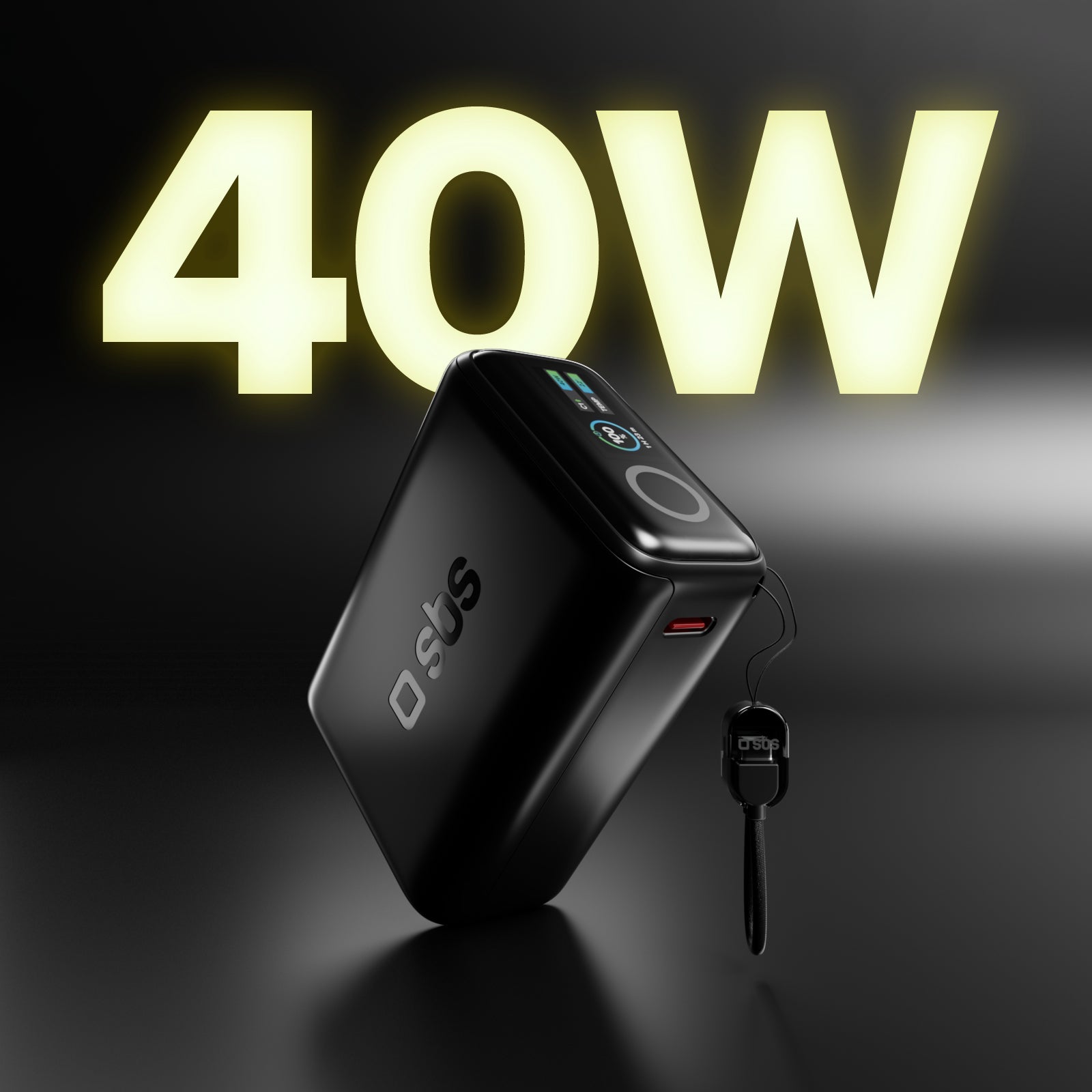 Batería externa 10000 mAh 40 W Power Delivery y AVS, con cable USB-C incluido y pantalla inteligente