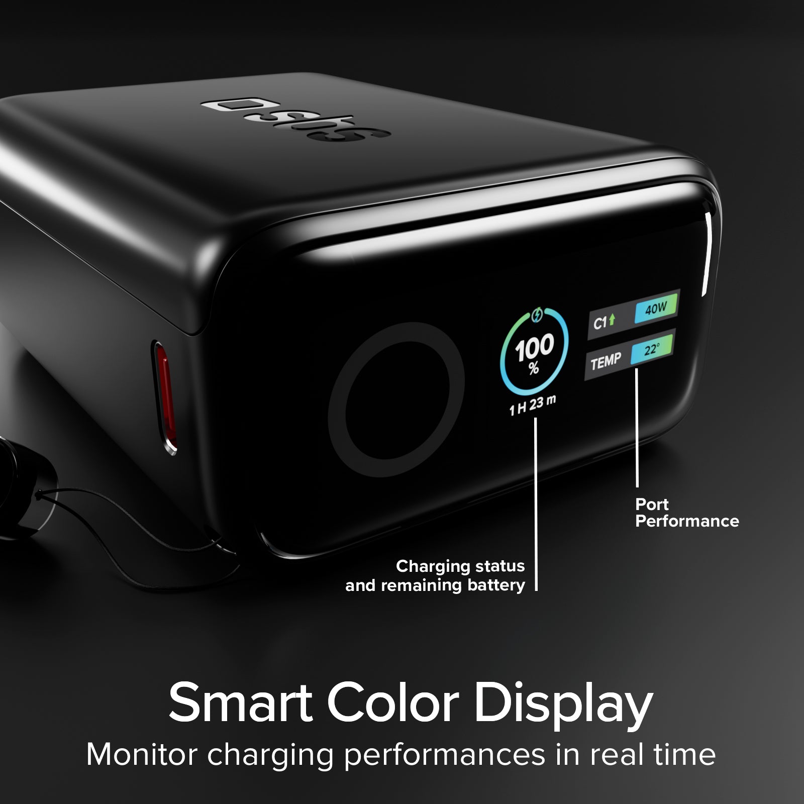 Batería externa 10000 mAh 40 W Power Delivery y AVS, con cable USB-C incluido y pantalla inteligente